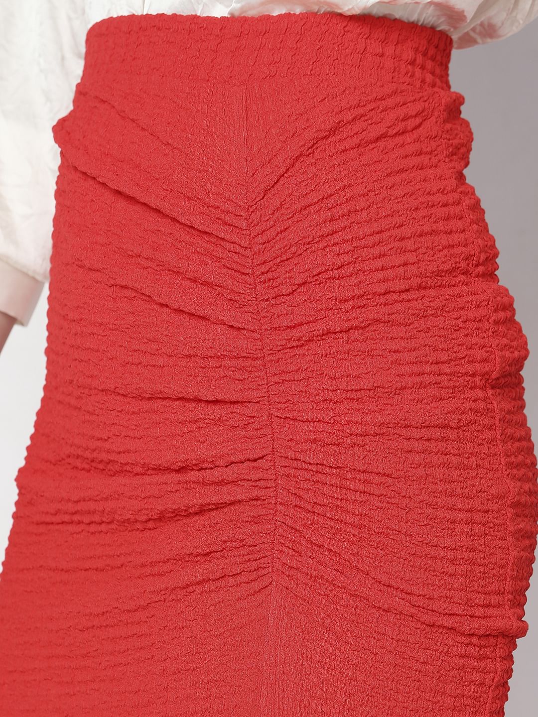 Orange High Rise Fitted Skirt - Image 8