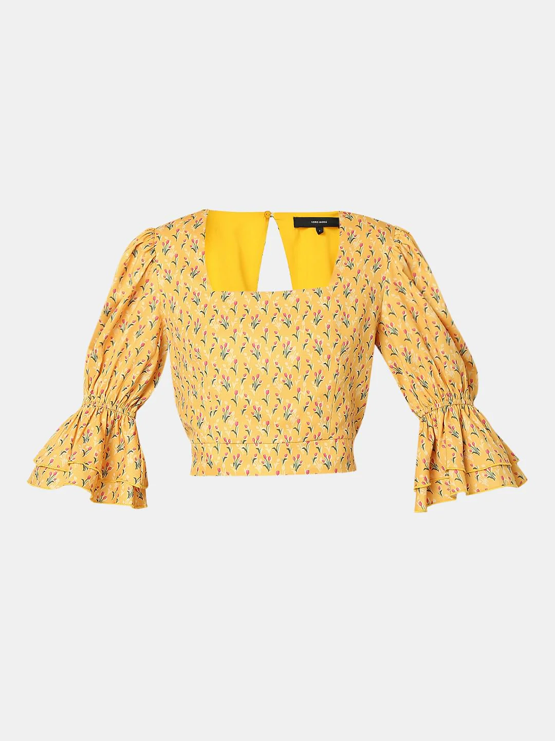 Mustard Floral Print Co-Ord Top - Image 7