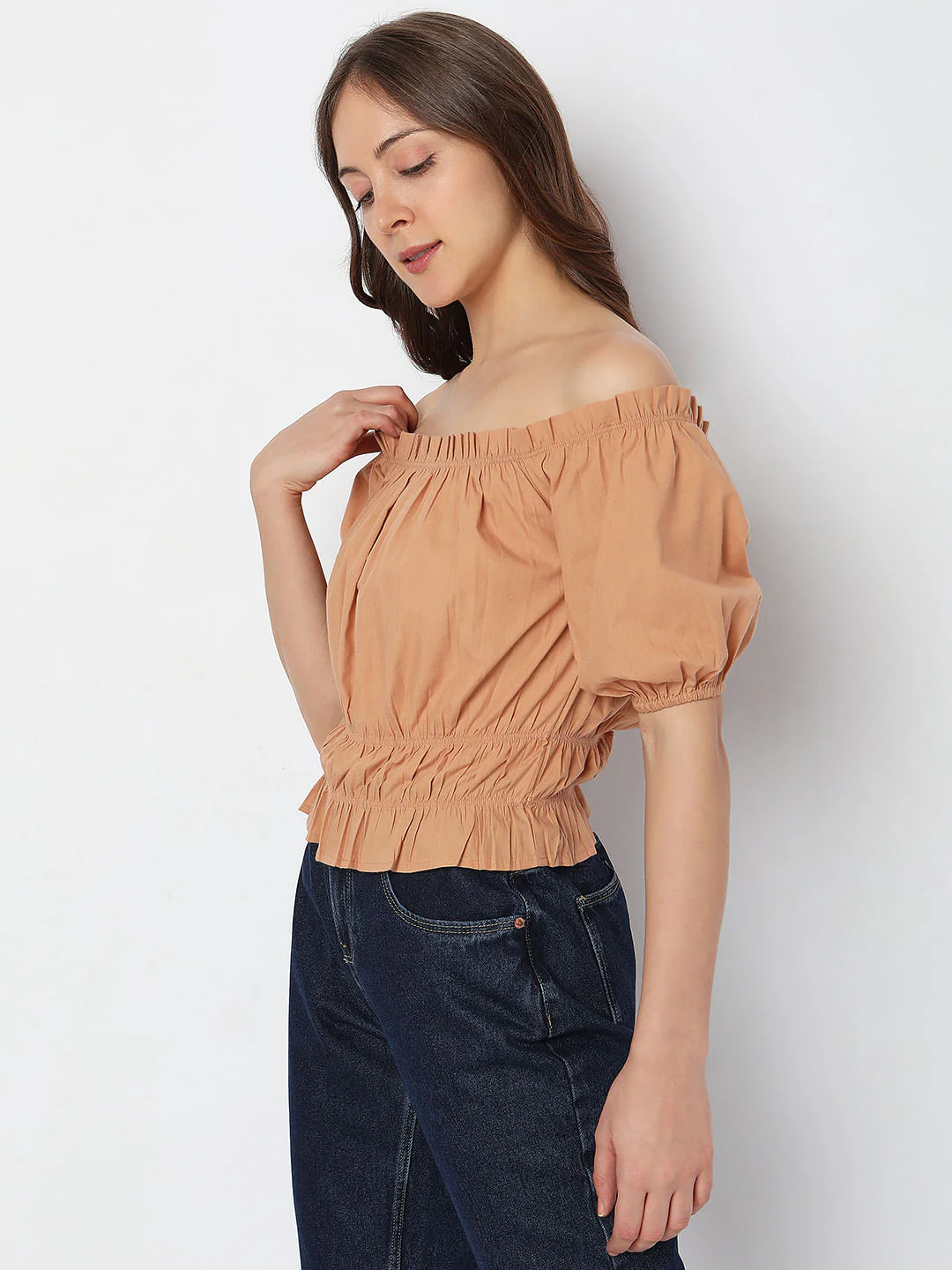 Beige Off-Shoulder Top - Image 3