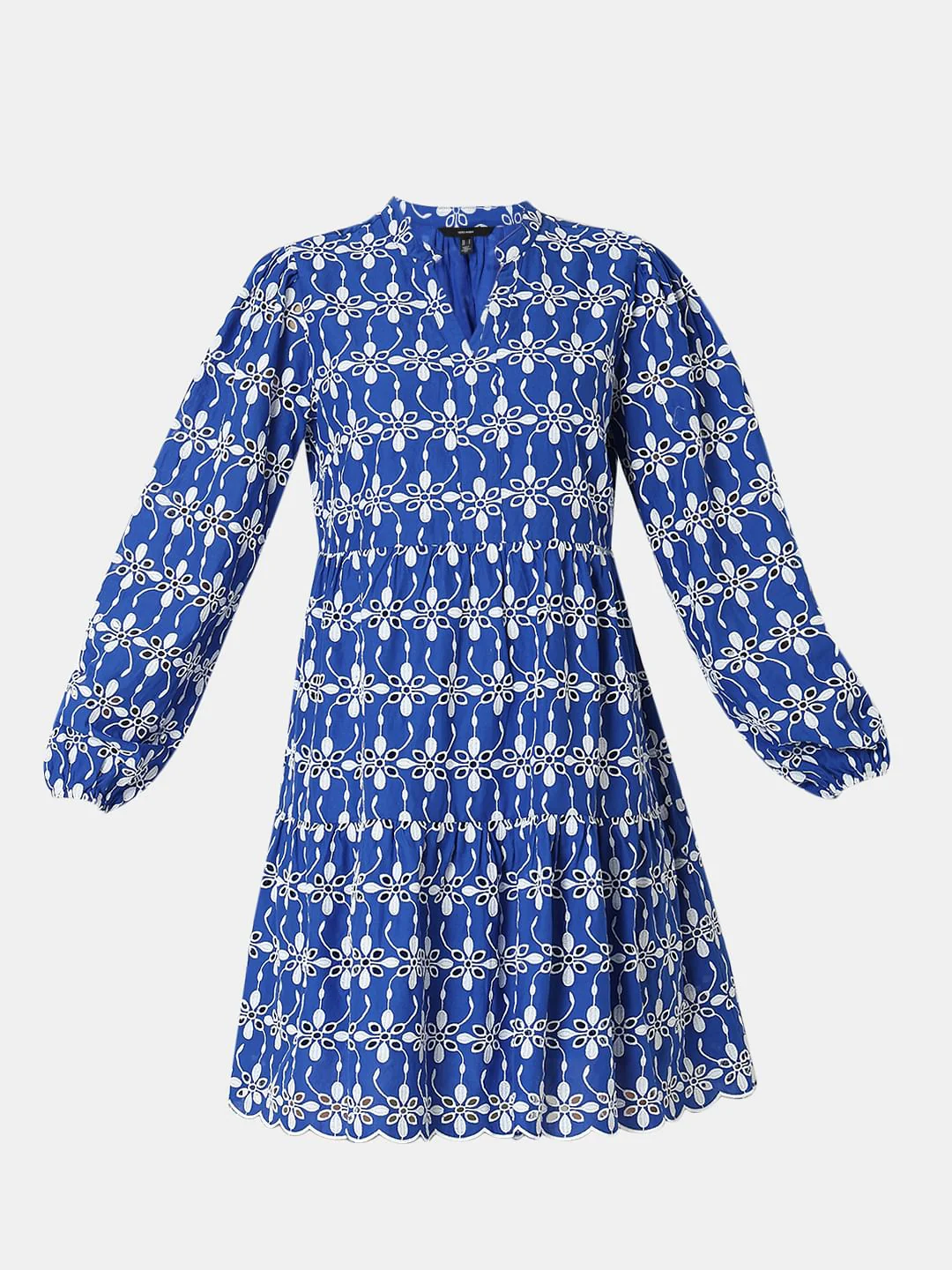 Blue Embroidered Dress - Image 7