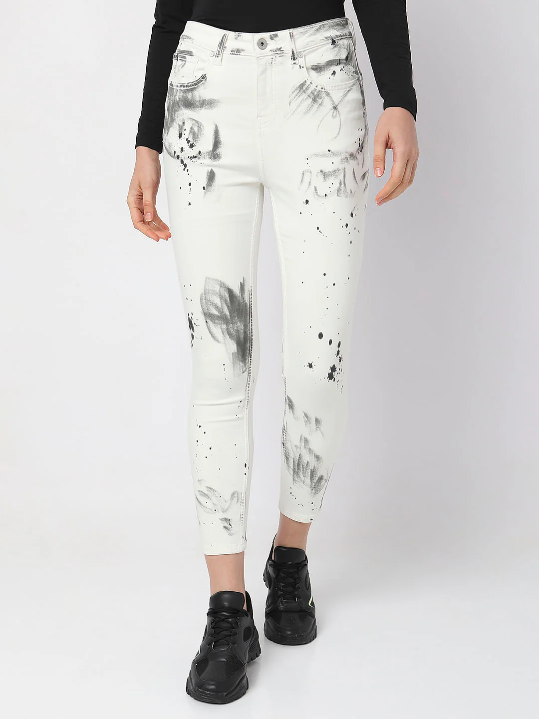 White High Rise Push-Up Wendy Skinny Jeans - Image 2