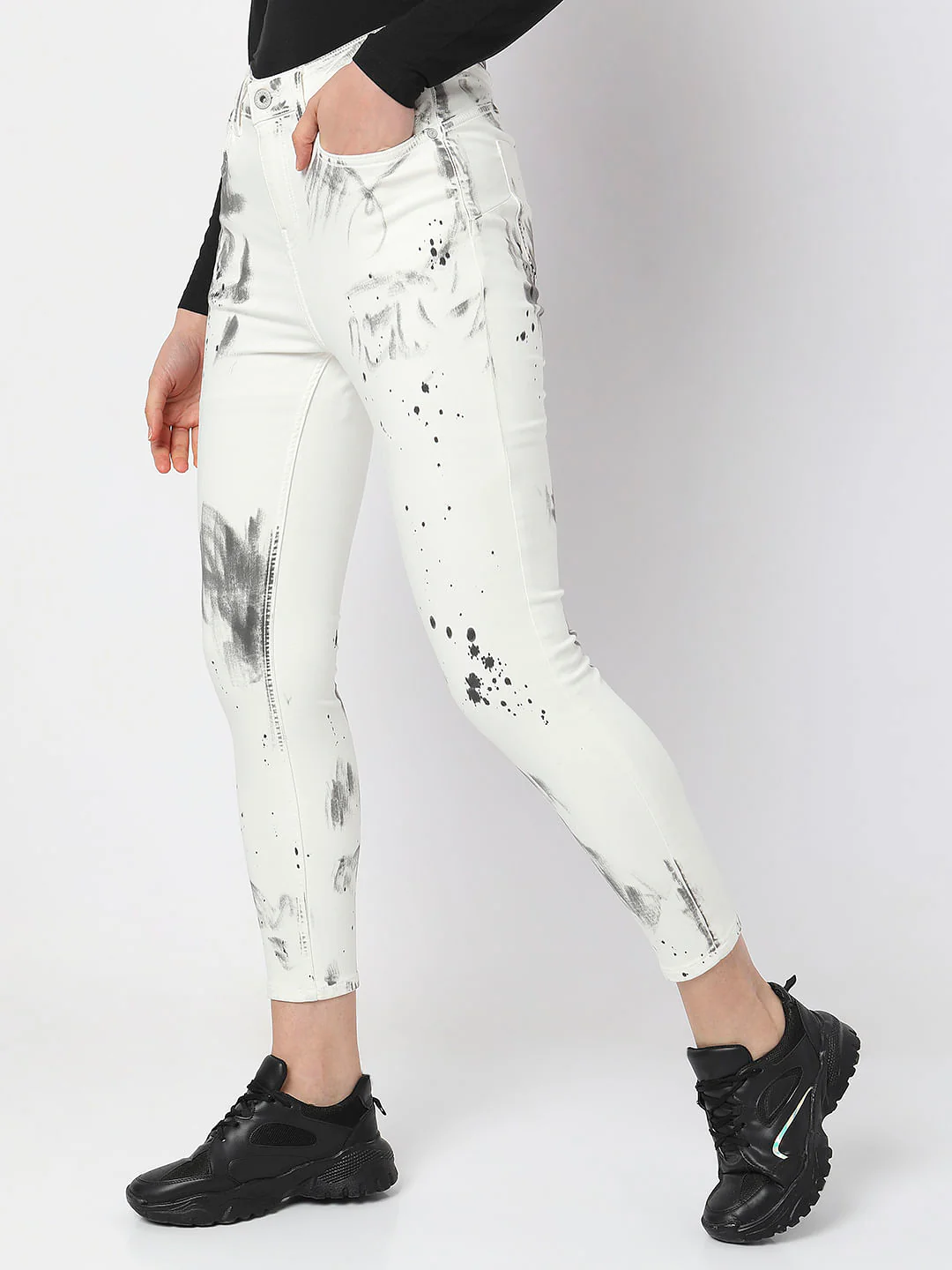 White High Rise Push-Up Wendy Skinny Jeans - Image 3