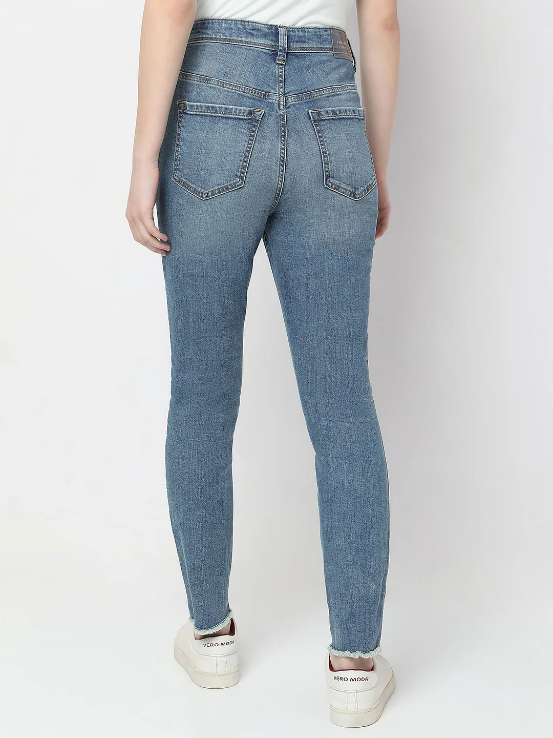 Blue High Rise Distressed Wendy Skinny Jeans - Image 4