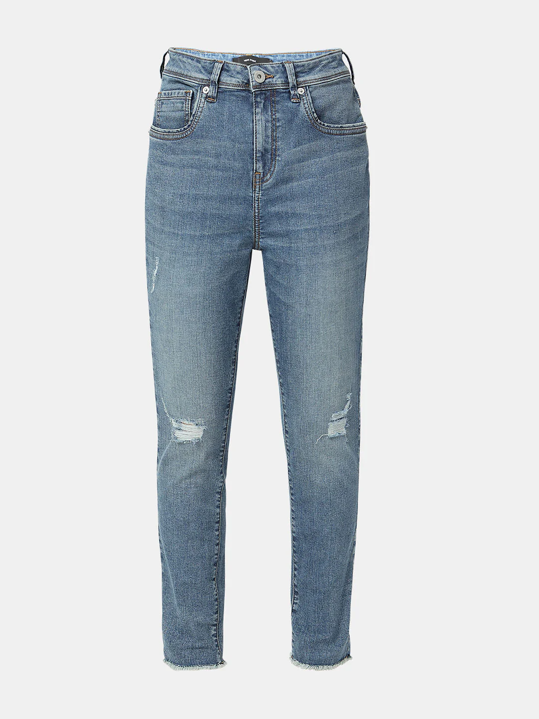 Blue High Rise Distressed Wendy Skinny Jeans - Image 7