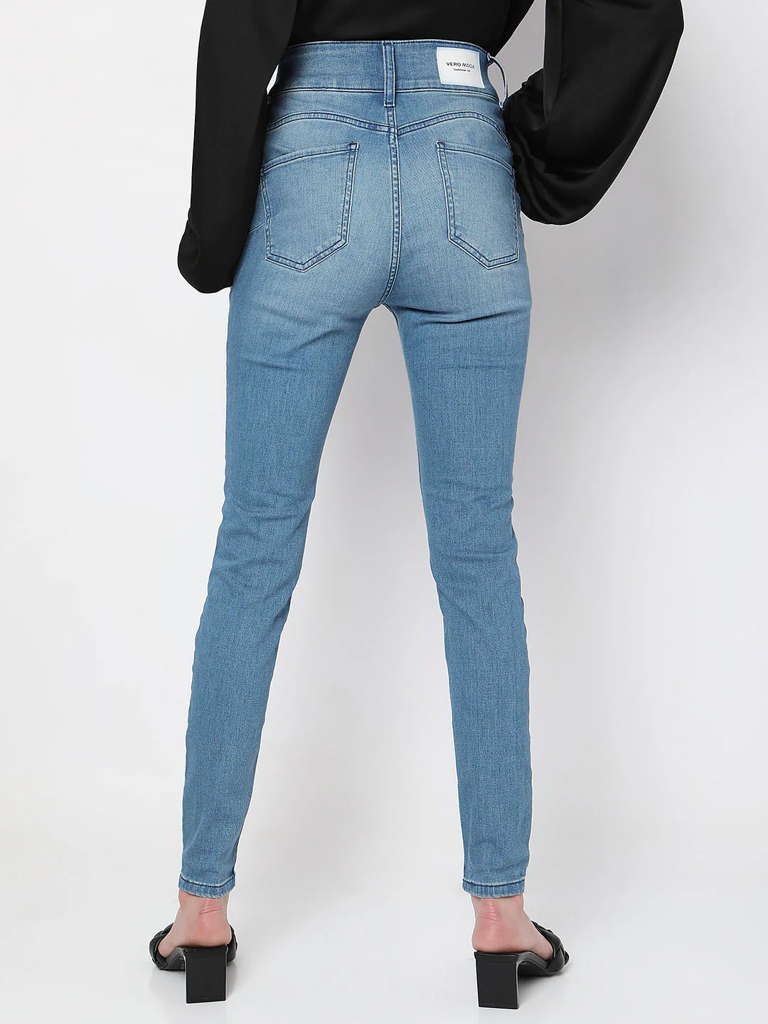 Light Blue High Rise Wendy Skinny Jeans - Image 4