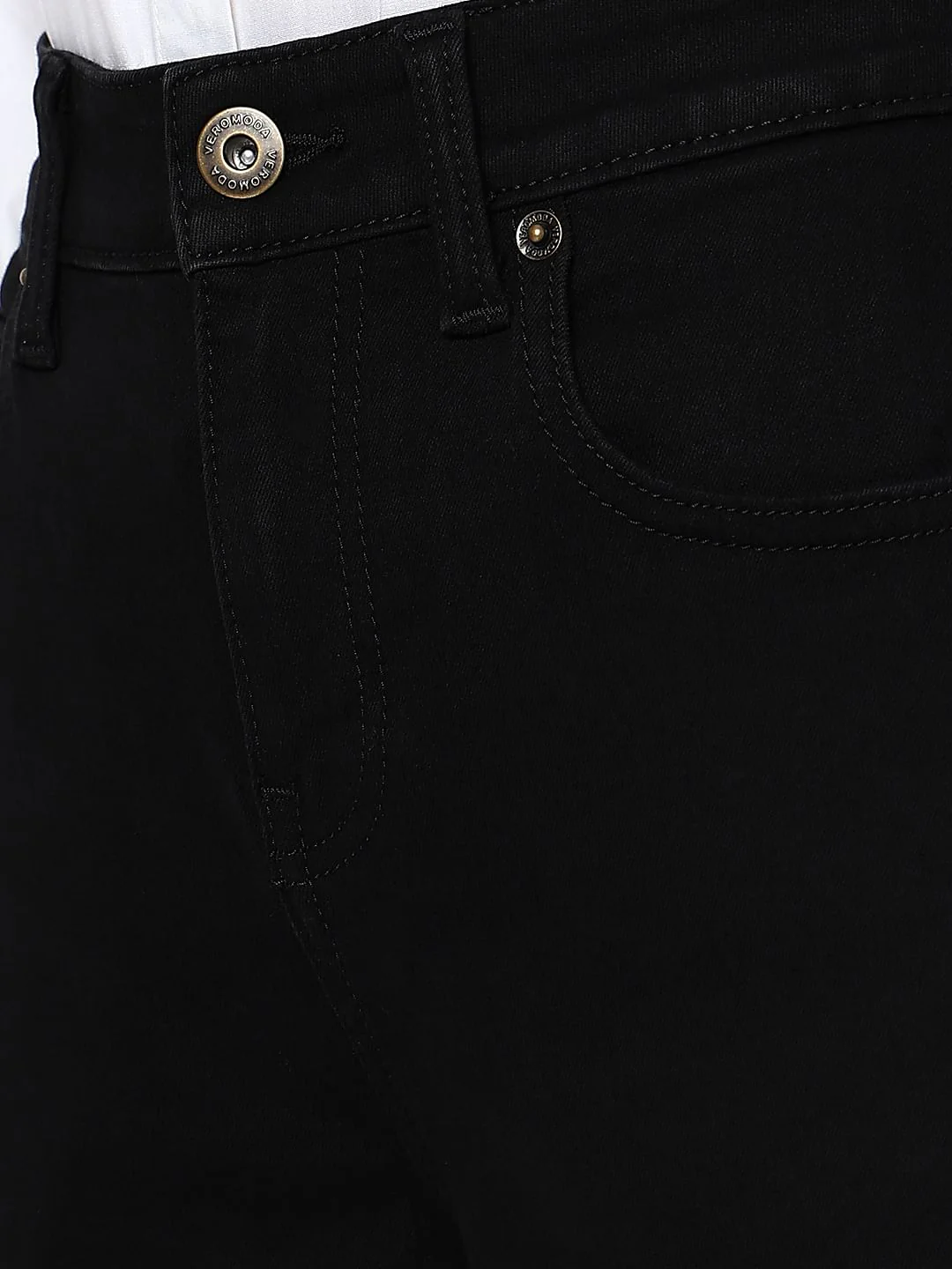 Black High Rise Tape Detail Wendy Skinny Fit Jeans - Image 8