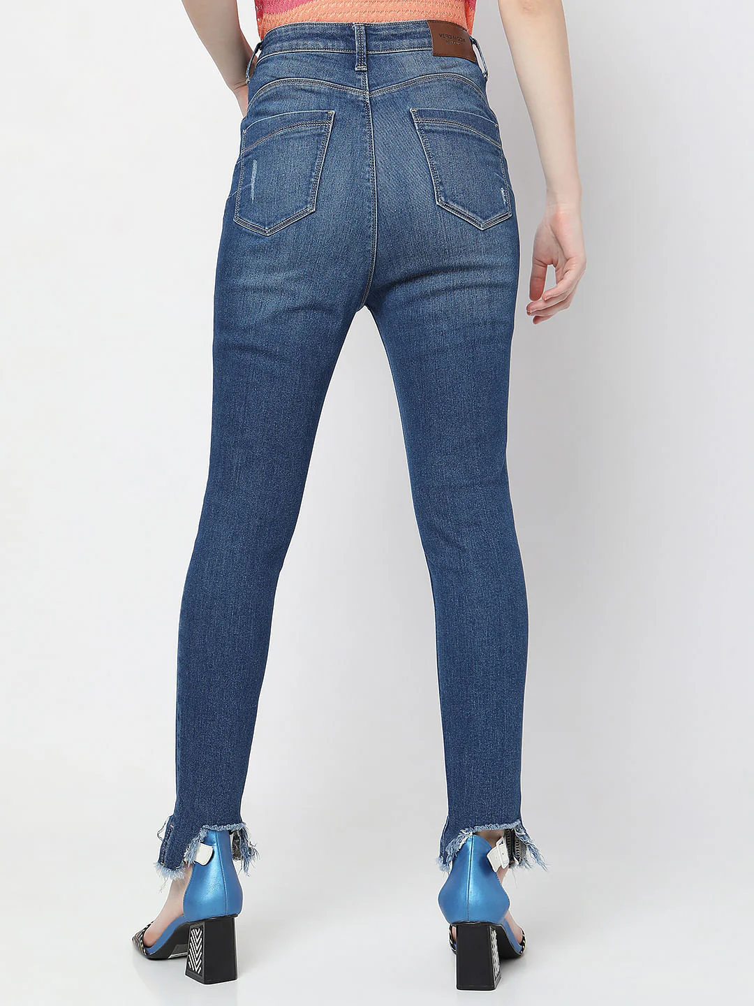 Blue High Rise Distressed Wendy Skinny Jeans - Image 4