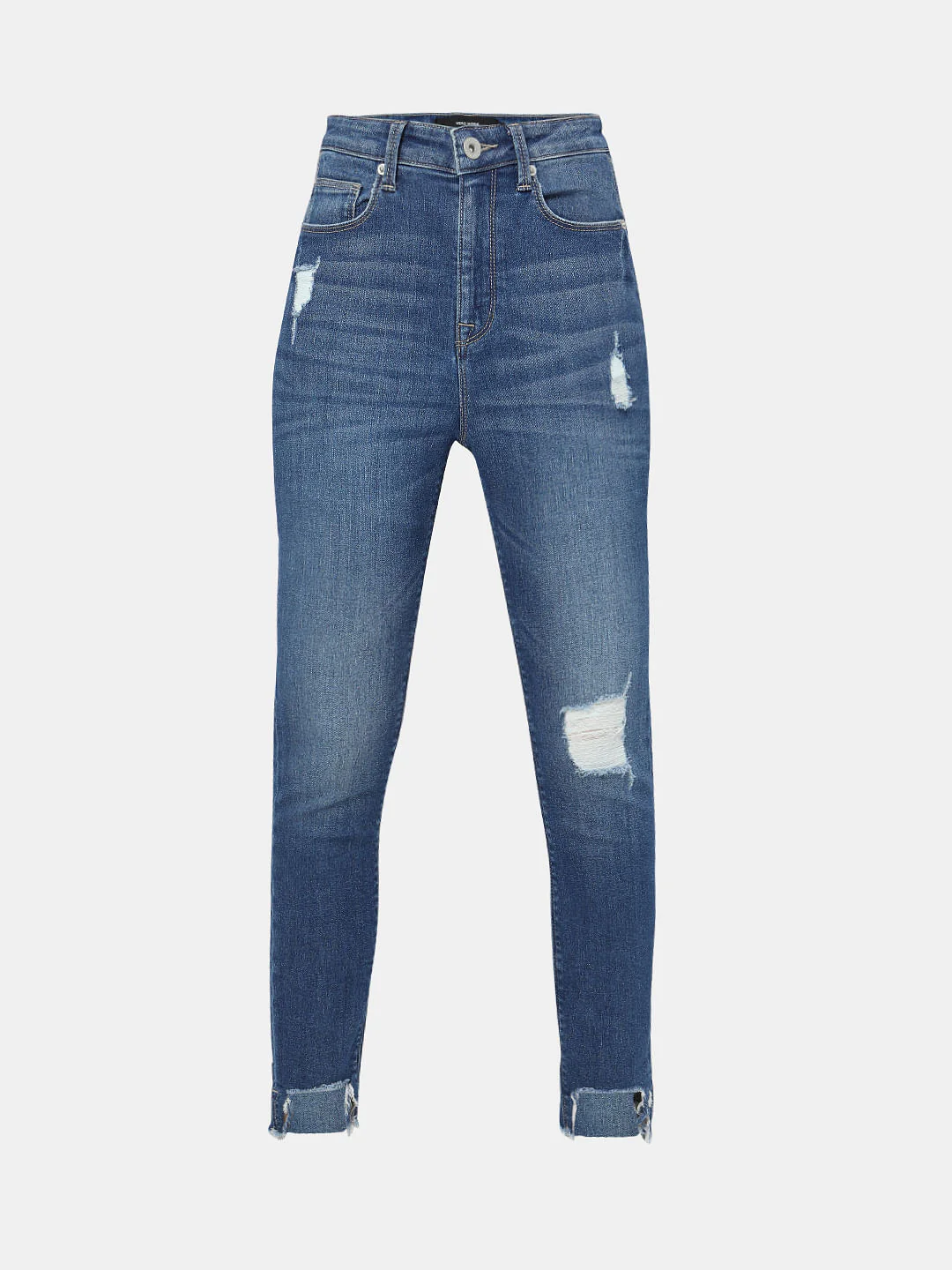 Blue High Rise Distressed Wendy Skinny Jeans - Image 7