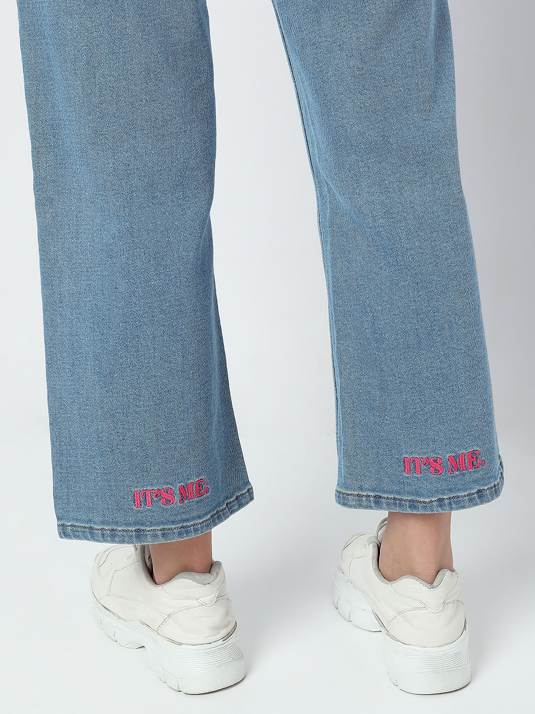 Blue High Rise Wide Leg Jeans - Image 5