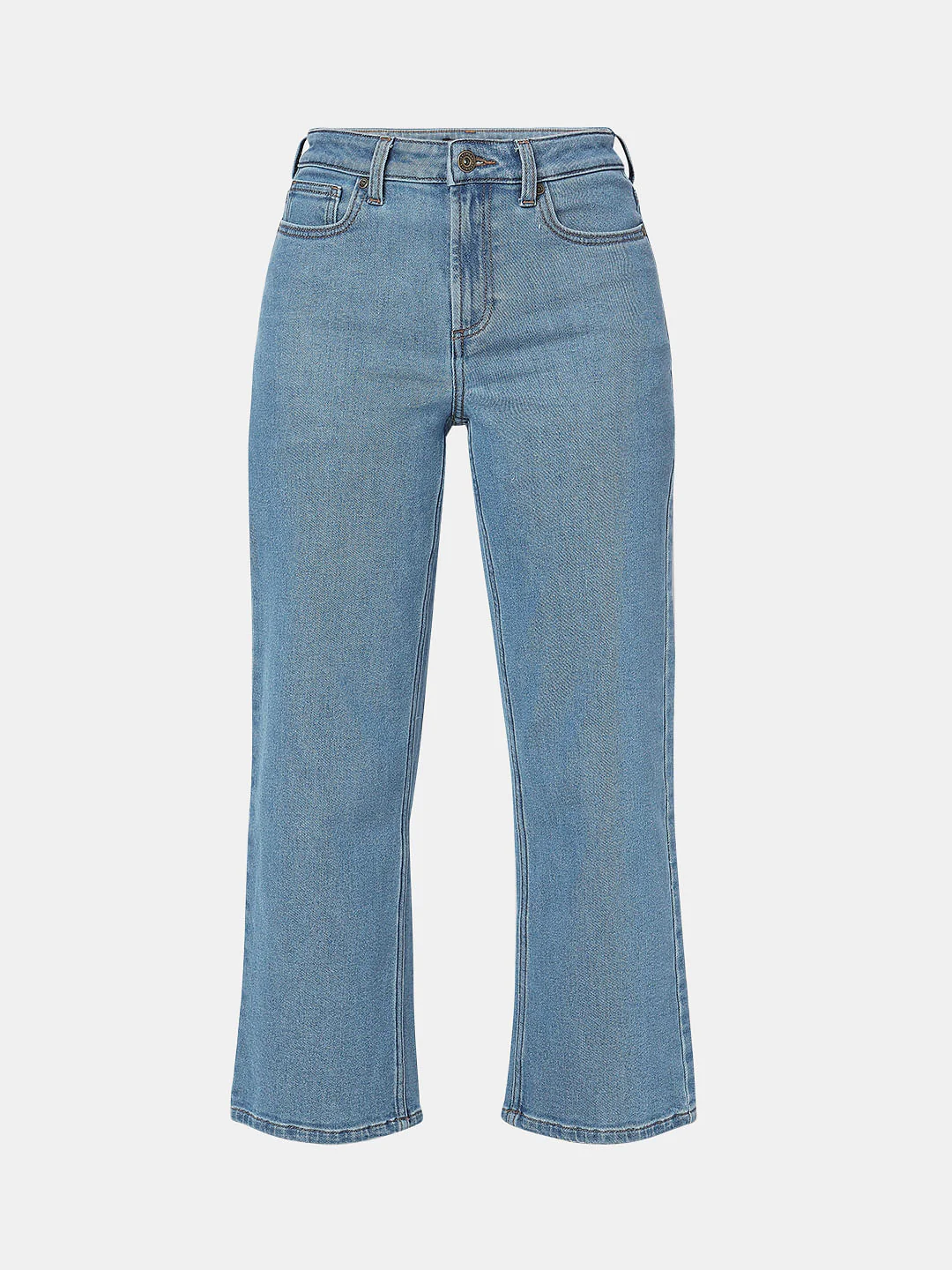 Blue High Rise Wide Leg Jeans - Image 7