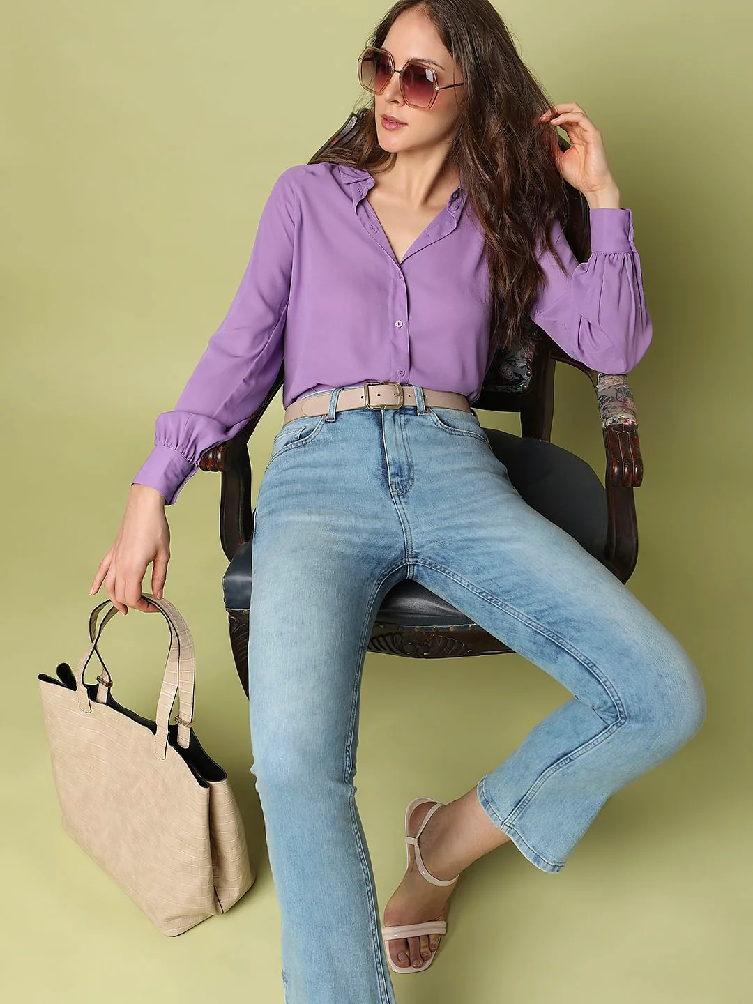 Blue High Rise Push Up Petra Bootcut Jeans