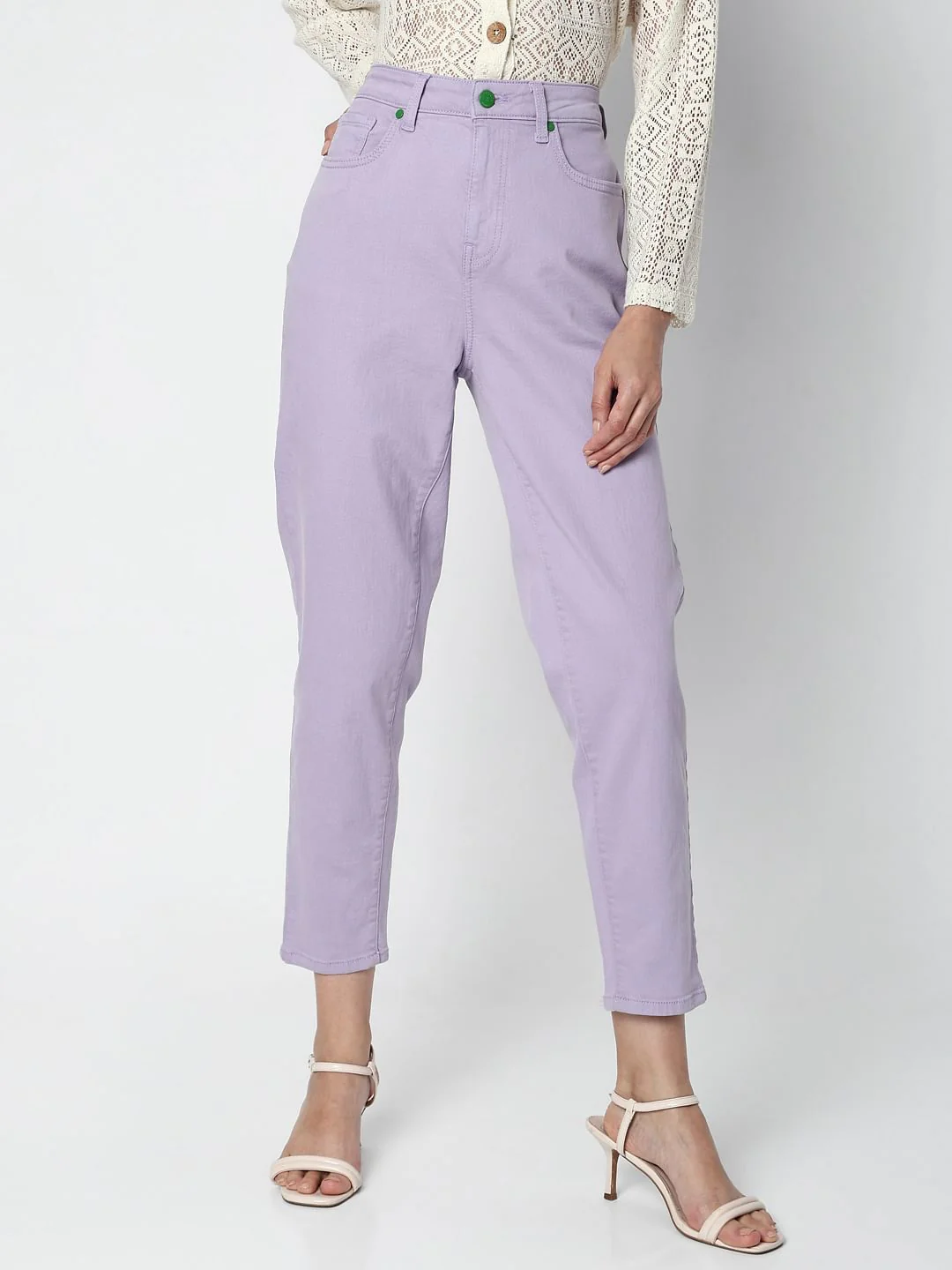 Purple High Rise Jade Straight Fit Jeans - Image 2