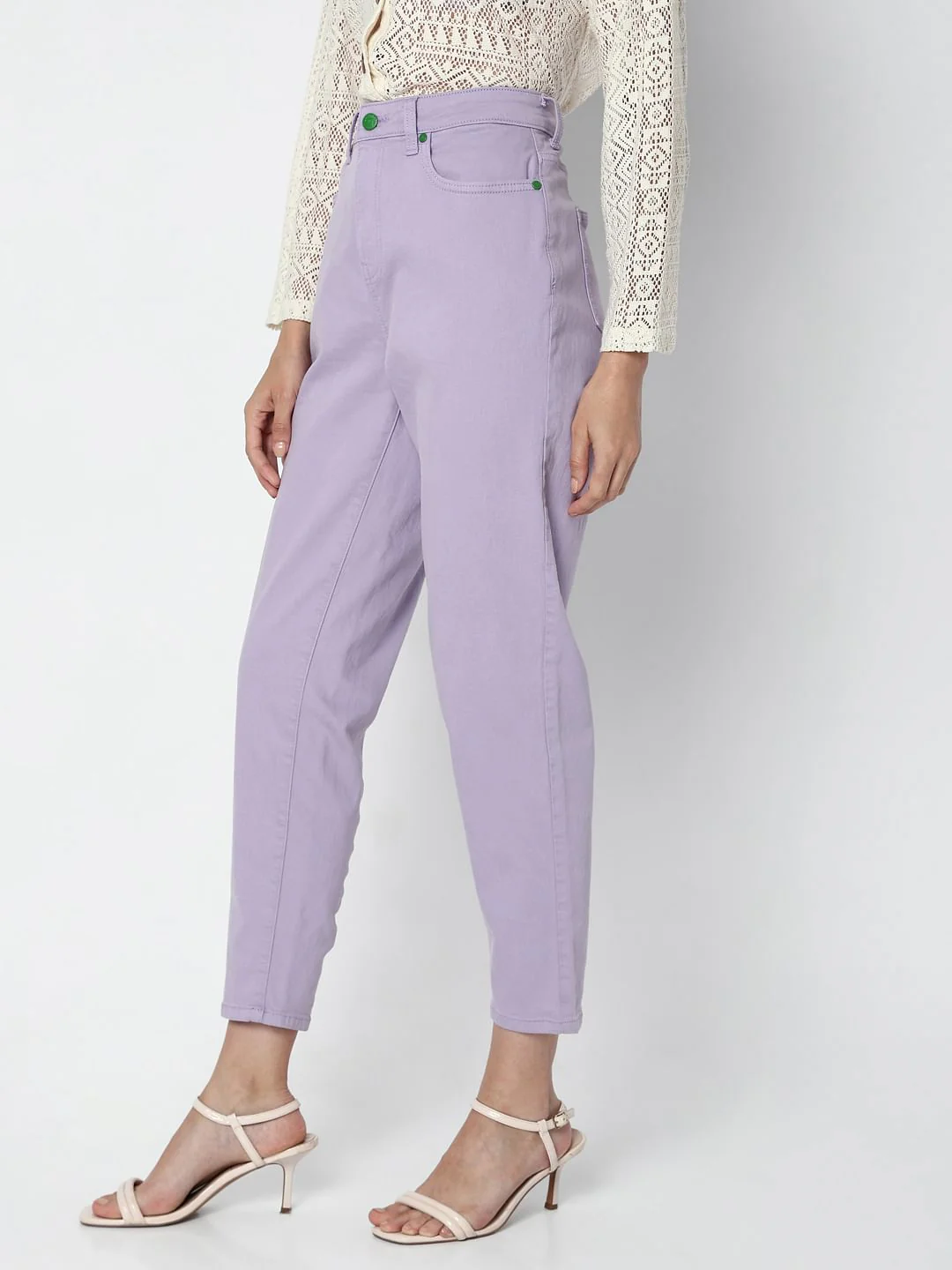 Purple High Rise Jade Straight Fit Jeans - Image 3