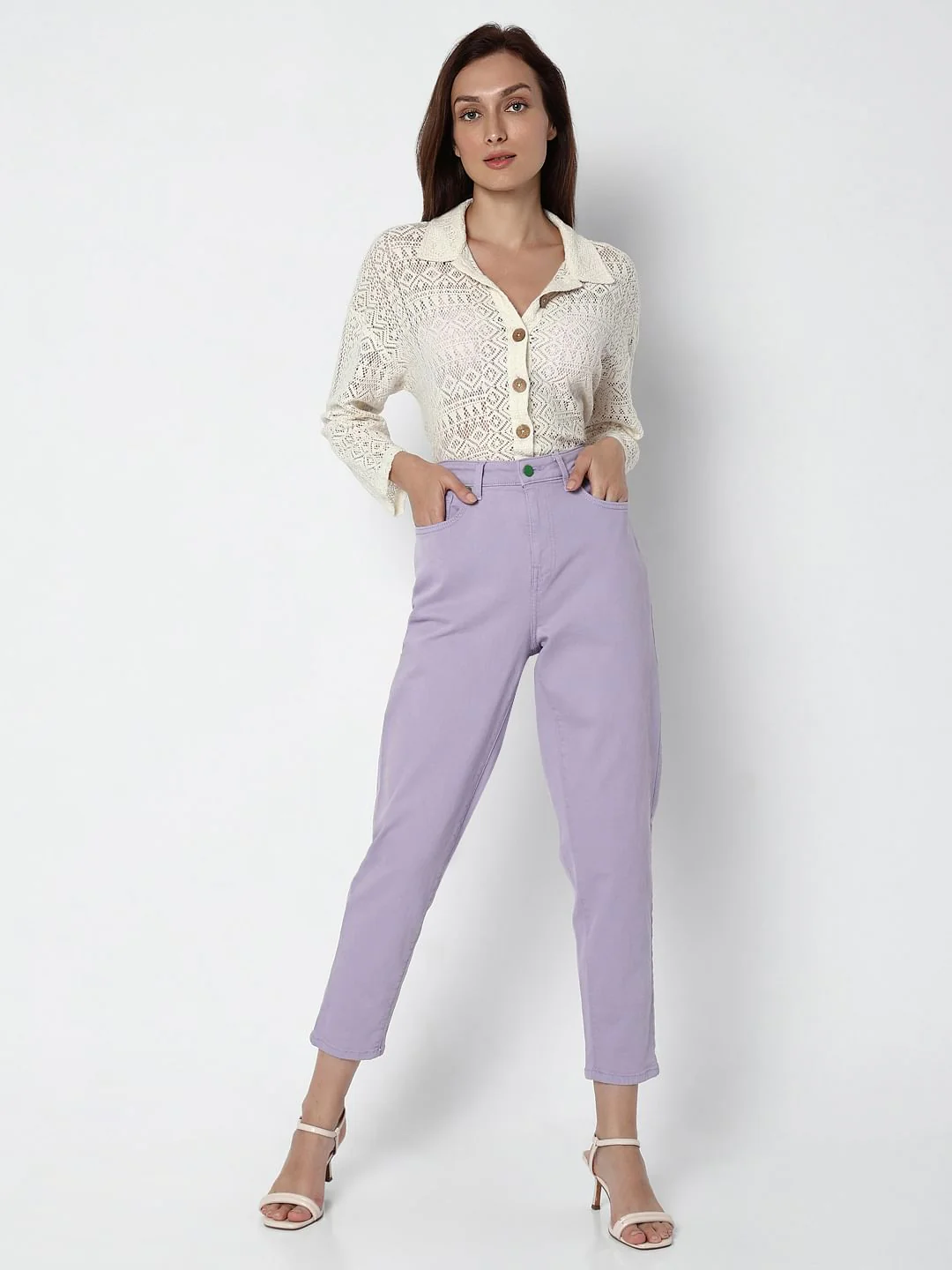 Purple High Rise Jade Straight Fit Jeans - Image 5