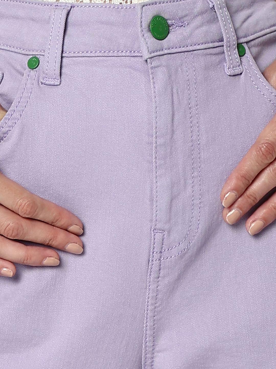 Purple High Rise Jade Straight Fit Jeans - Image 8