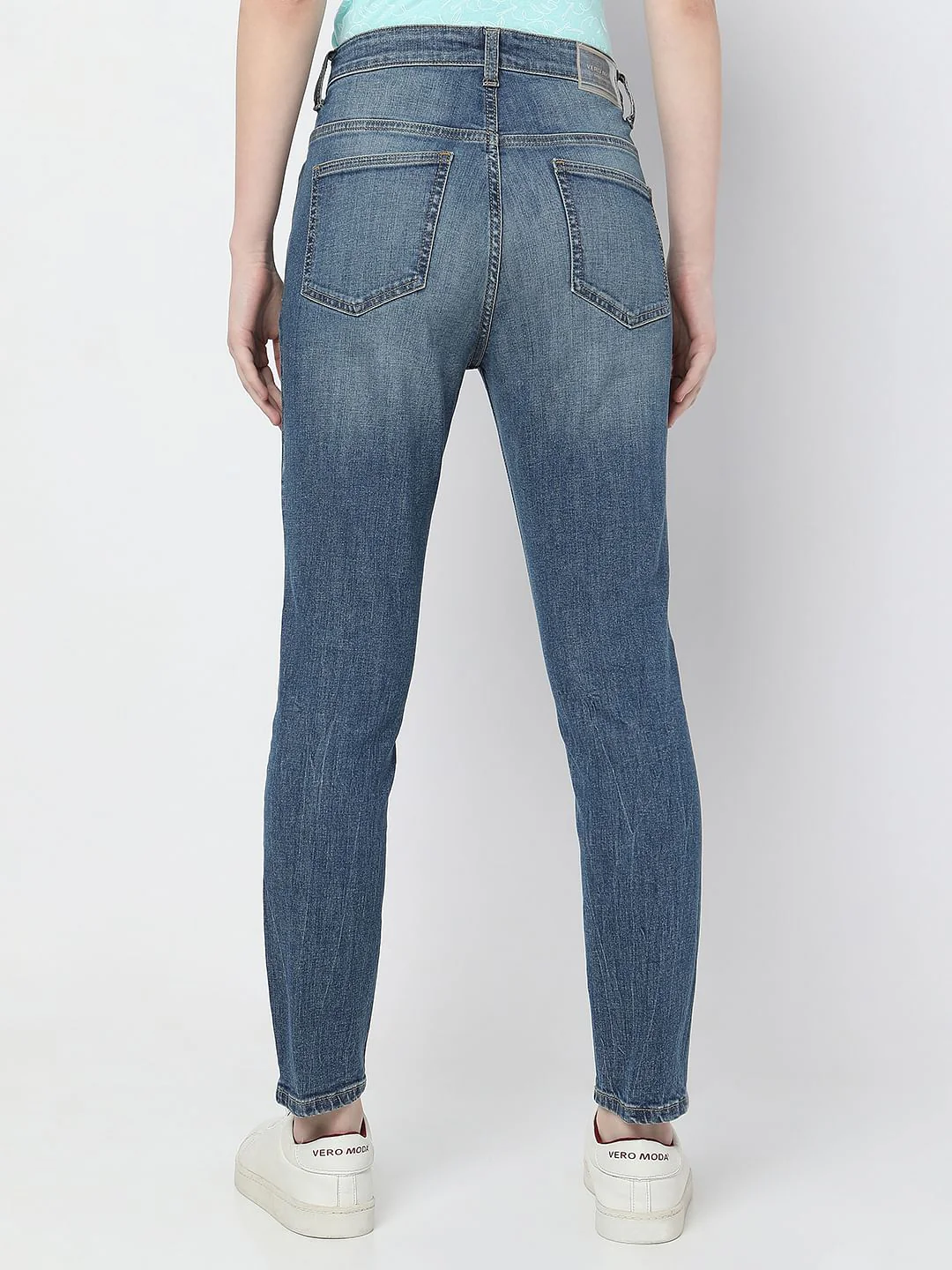 Blue High Rise Distressed Wendy Skinny Jeans - Image 4