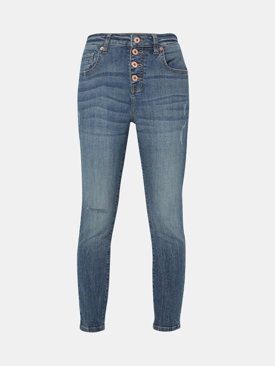 Blue High Rise Distressed Wendy Skinny Jeans - Image 7