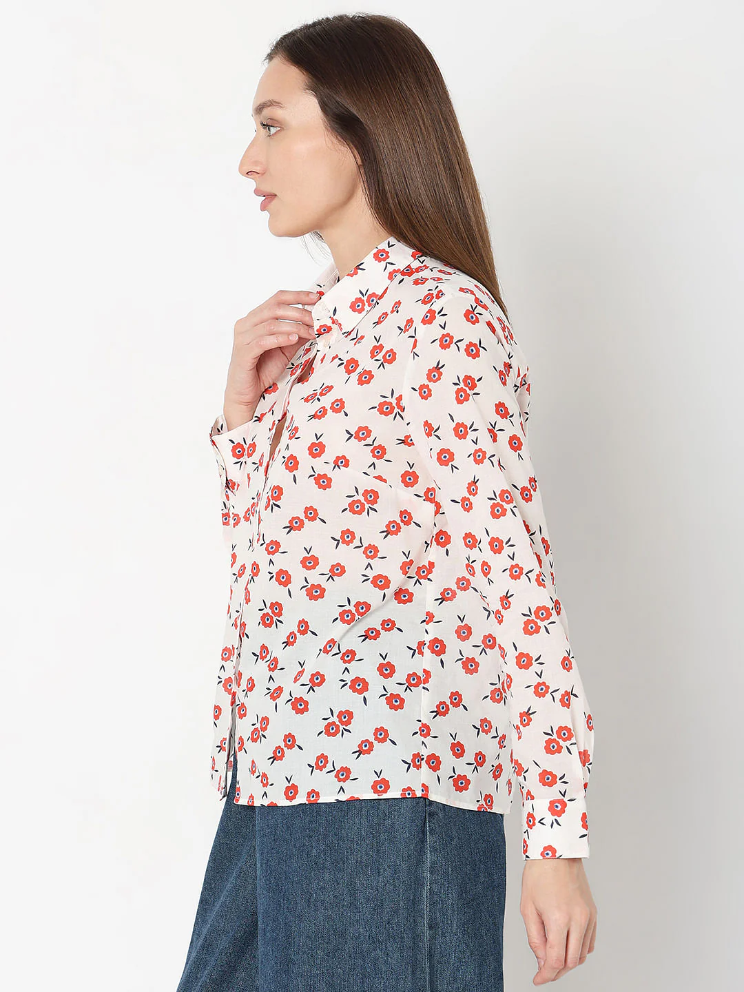 Pale Peach Floral Shirt - Image 3