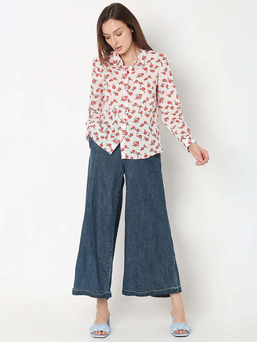 Pale Peach Floral Shirt - Image 5