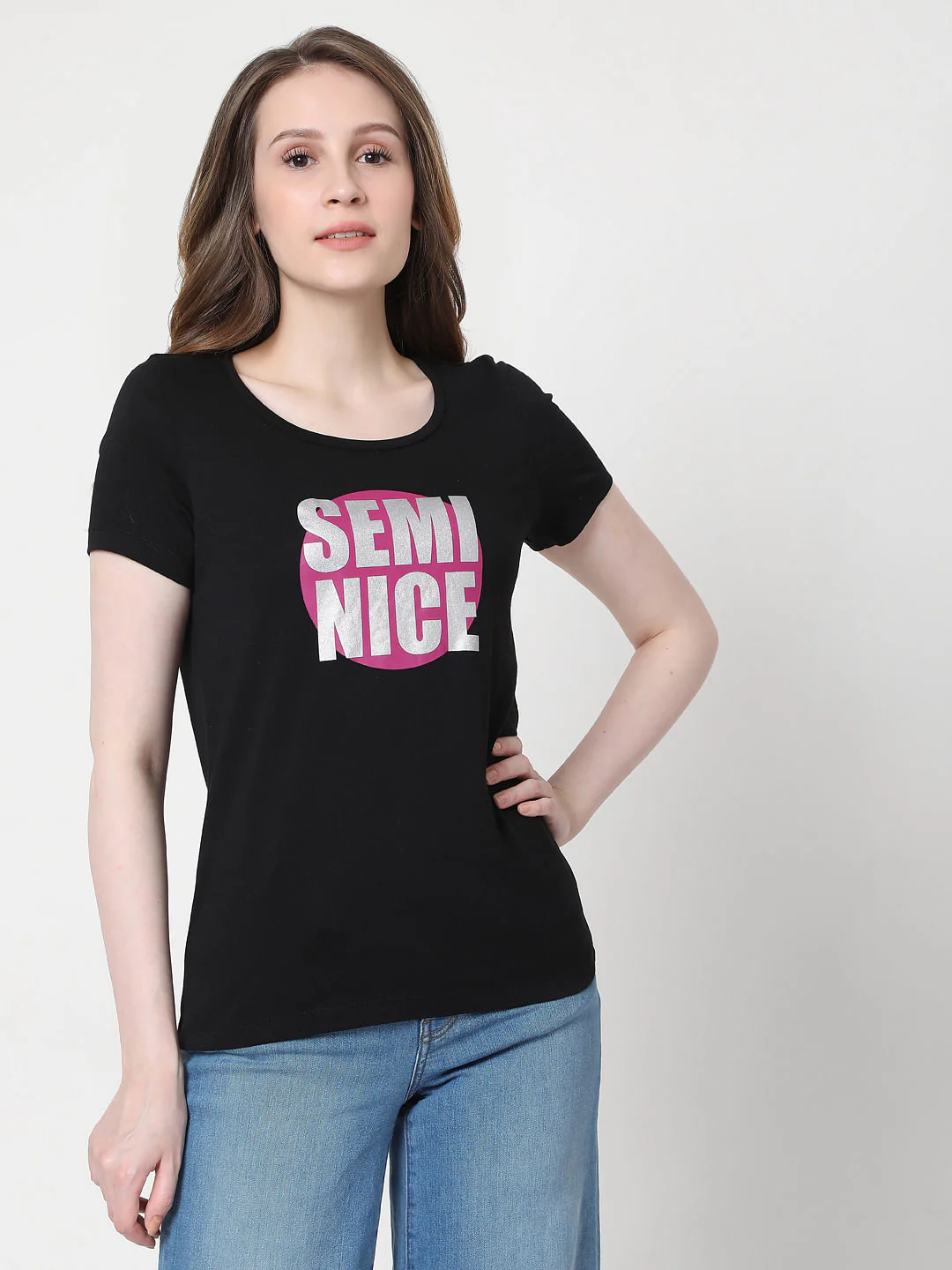 Black Graphic Print T-Shirt - Image 2