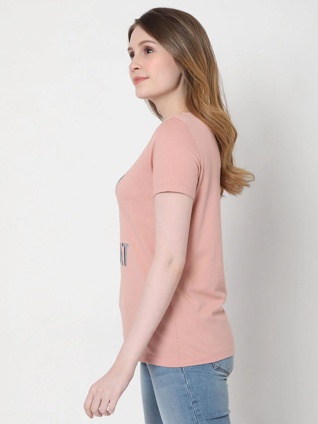 Pink Text Print T-Shirt - Image 3