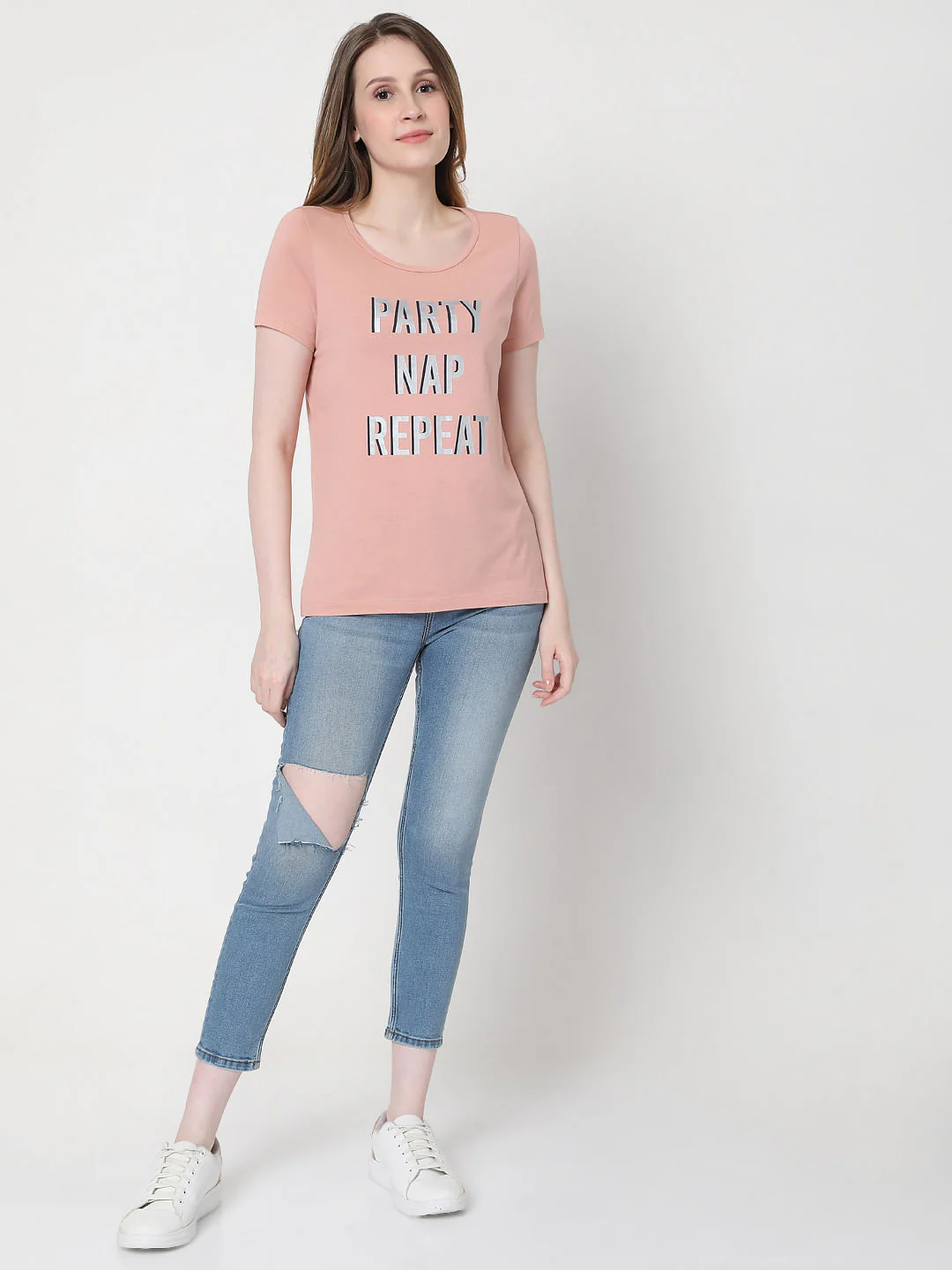 Pink Text Print T-Shirt - Image 5