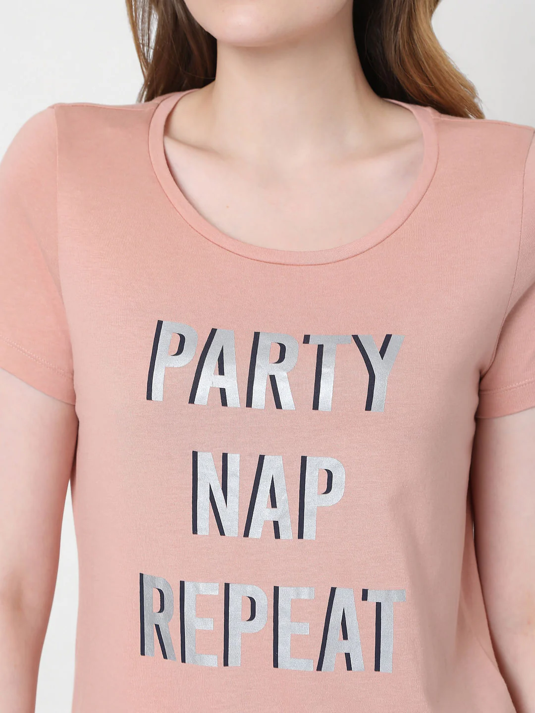 Pink Text Print T-Shirt - Image 6
