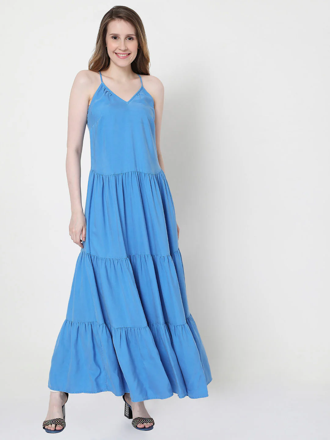 Blue Tiered Maxi Dress - Image 2