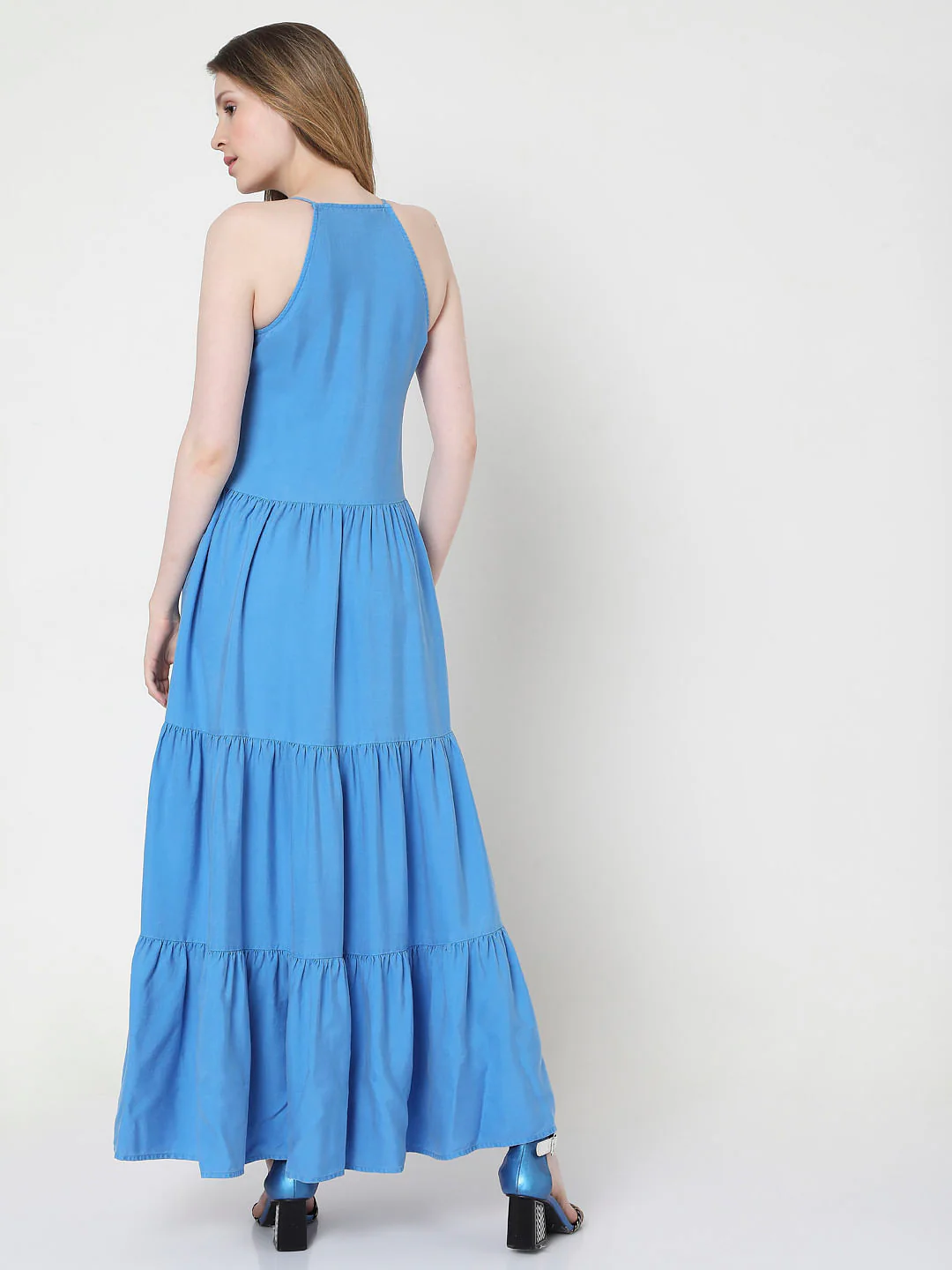 Blue Tiered Maxi Dress - Image 4