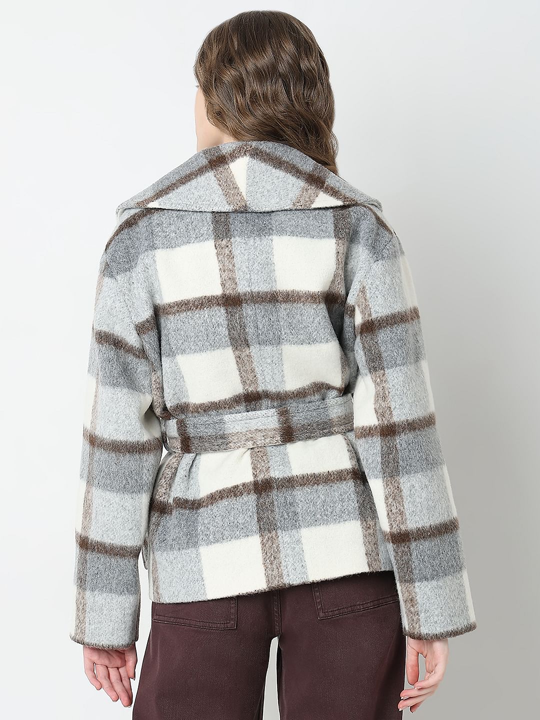 White Check Long Sleeve Jacket - Image 4