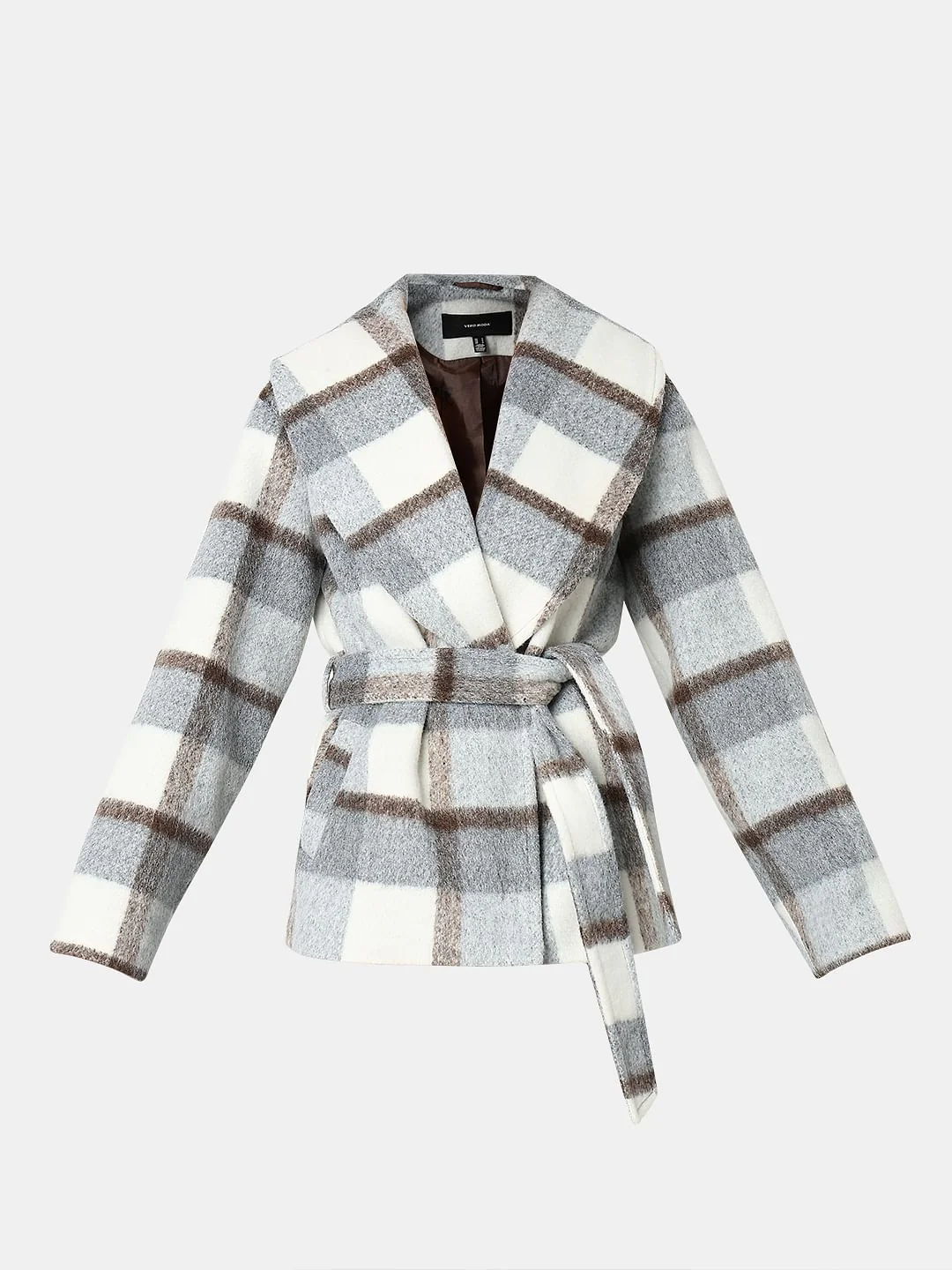 White Check Long Sleeve Jacket - Image 7