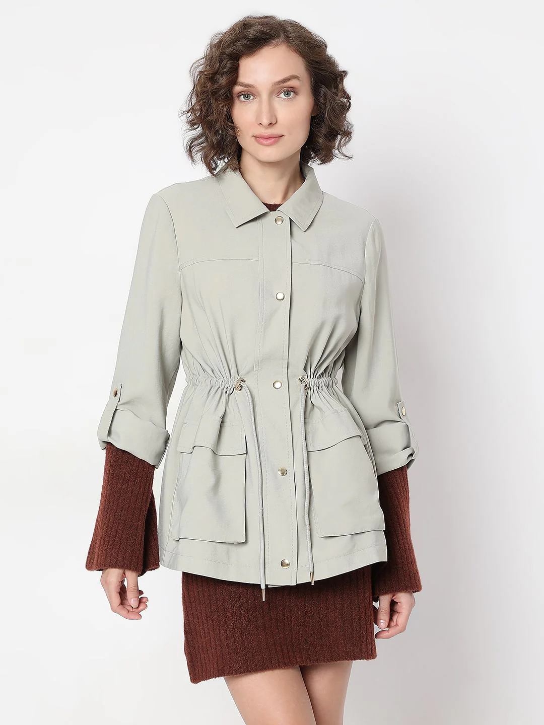 Grey Lightweight Parka Jacket - Image 2