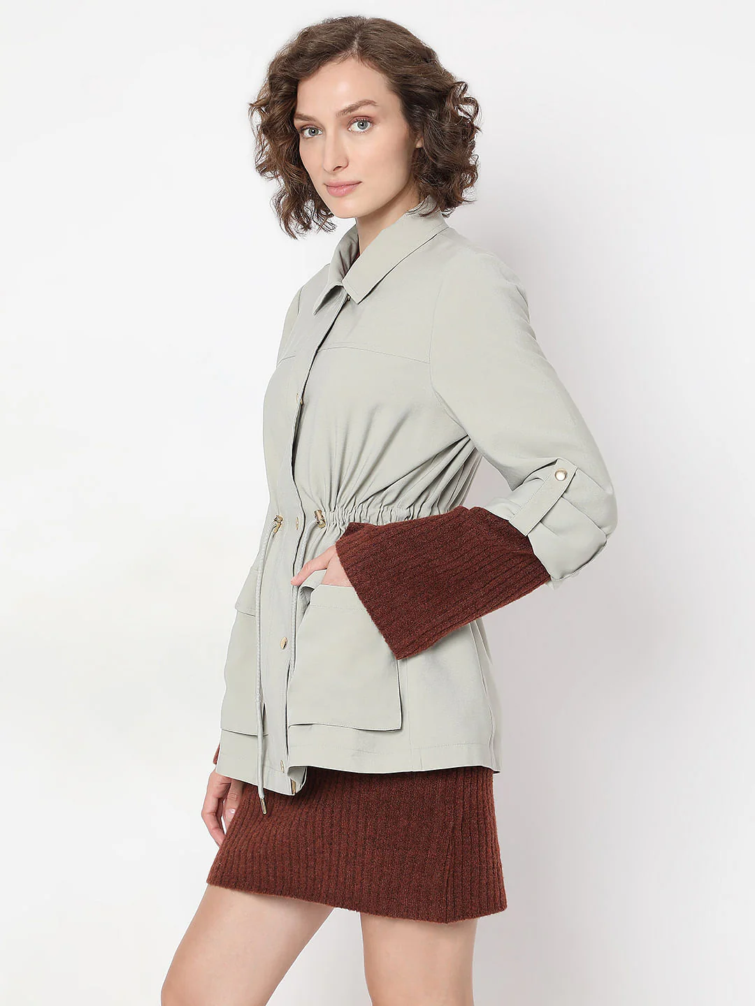 Grey Lightweight Parka Jacket - Image 3