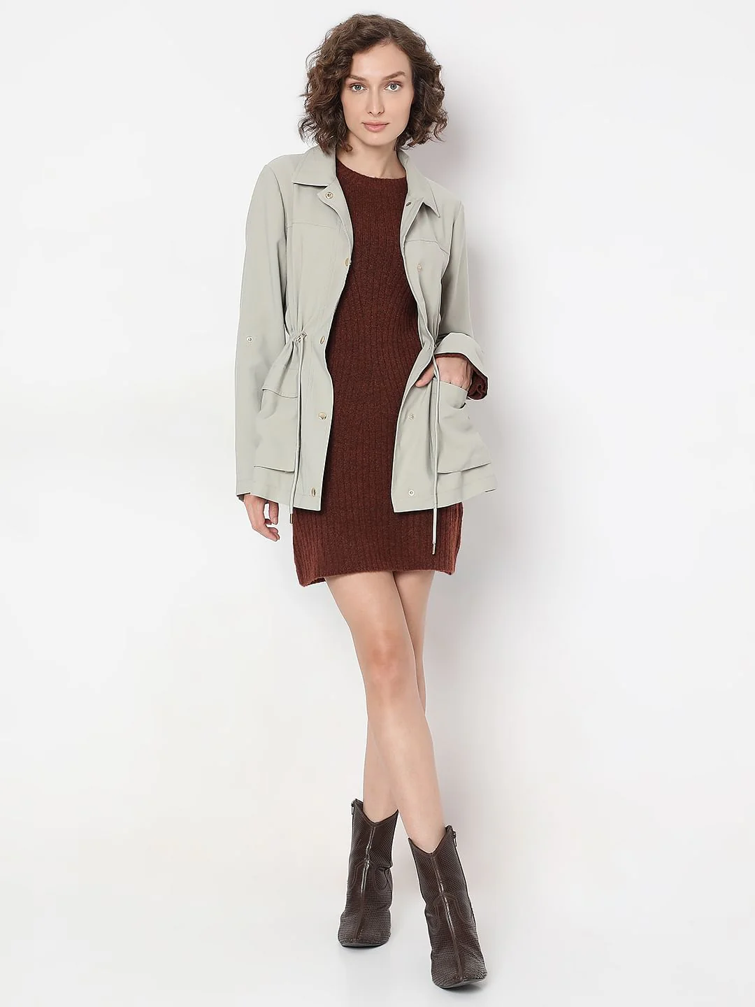 Grey Lightweight Parka Jacket - Image 5