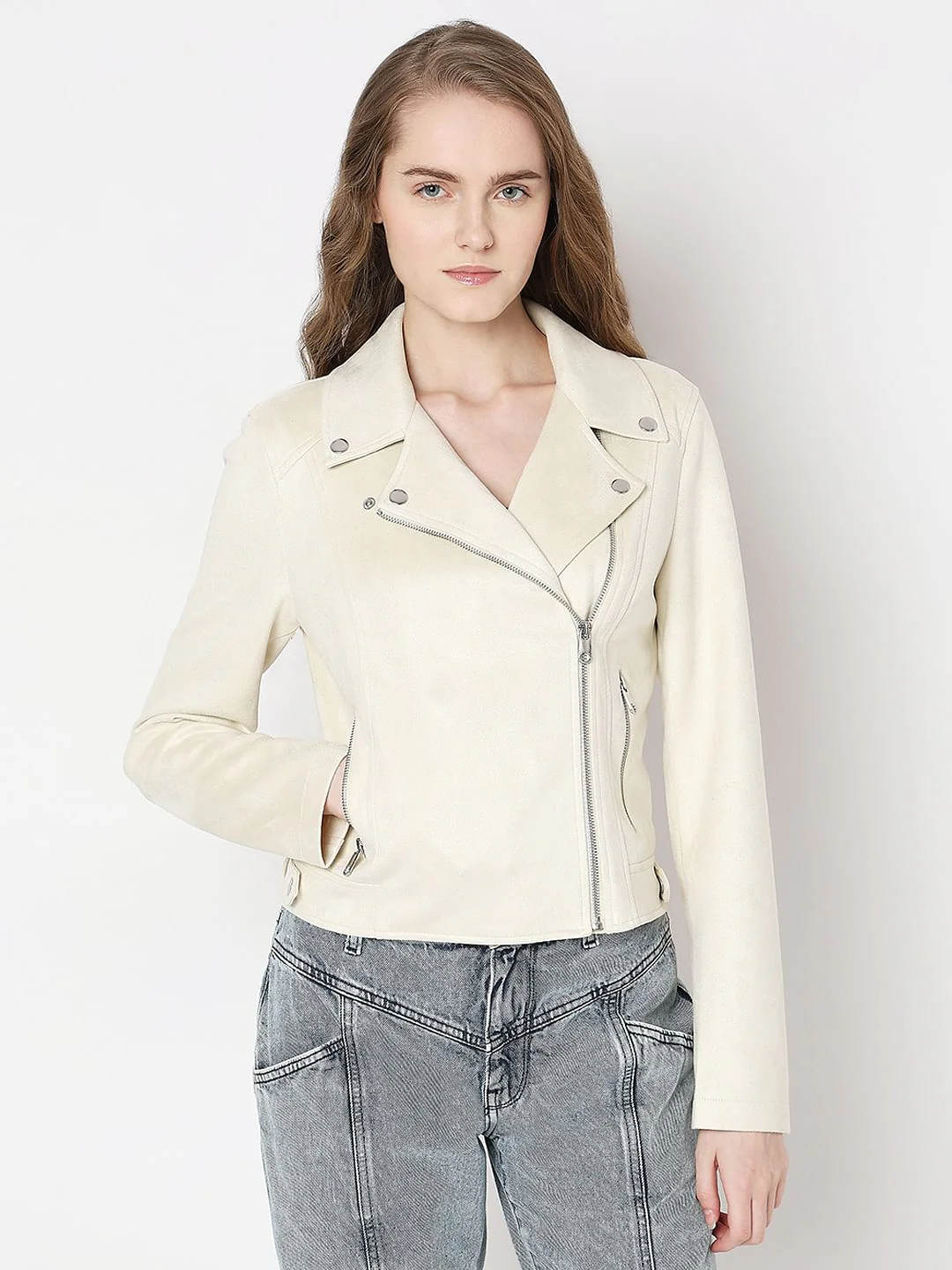 Beige Biker Jacket - Image 2