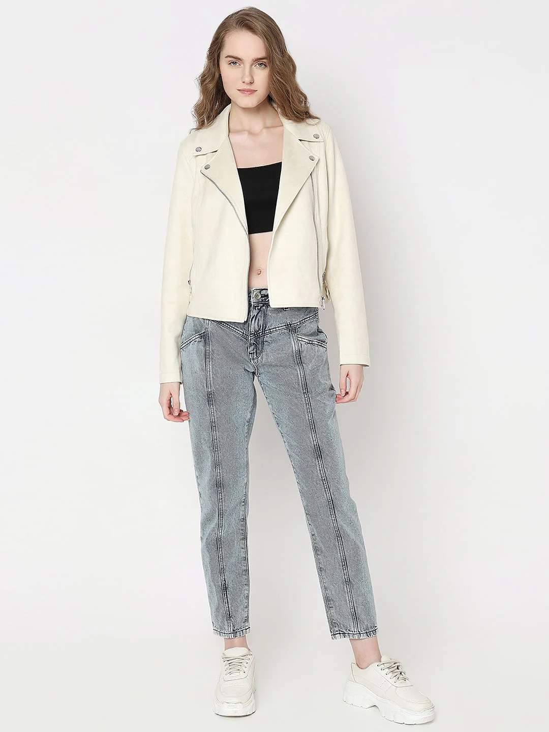 Beige Biker Jacket - Image 5