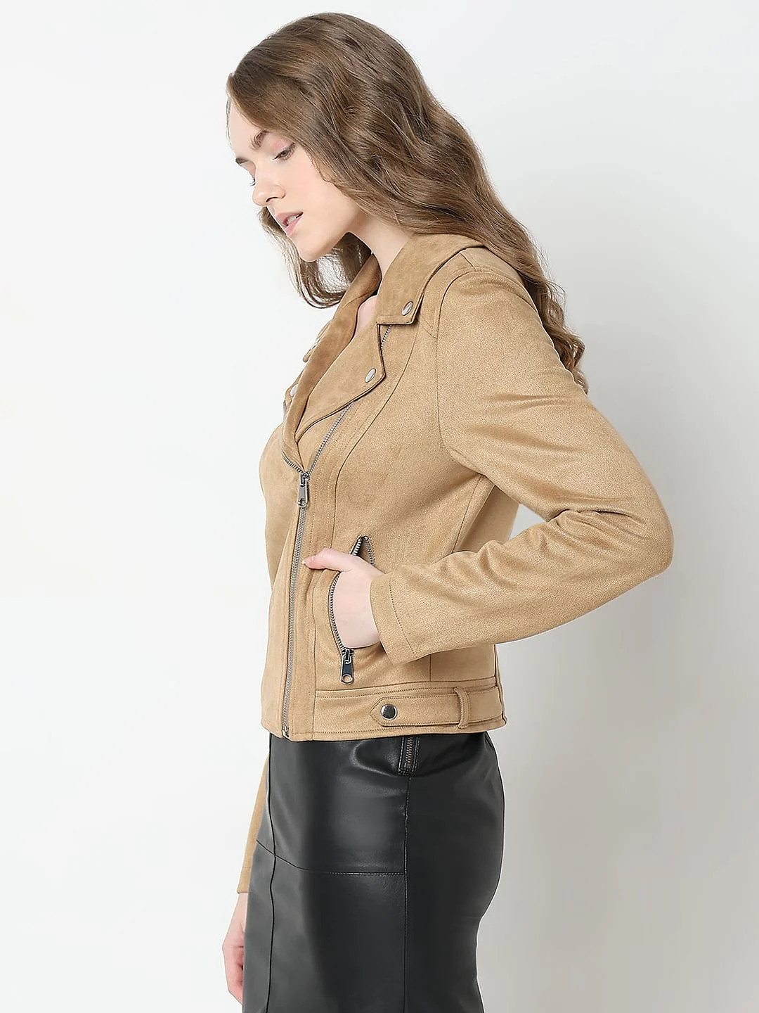 Brown Biker Jacket - Image 3