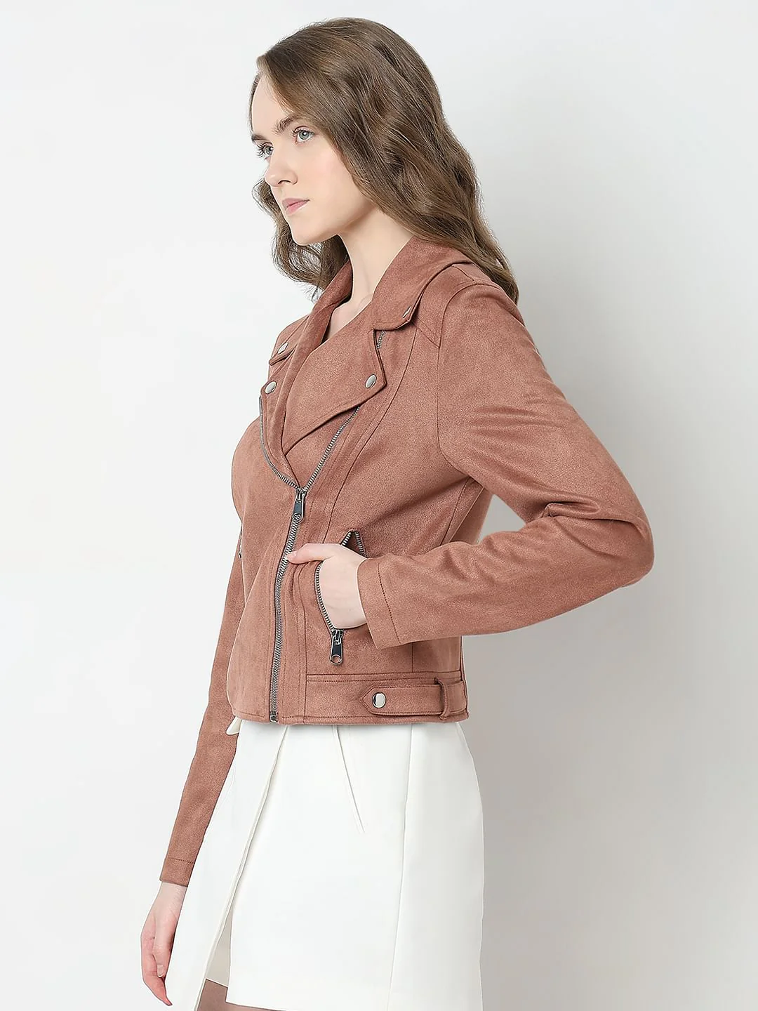 Light Brown Biker Jacket - Image 3