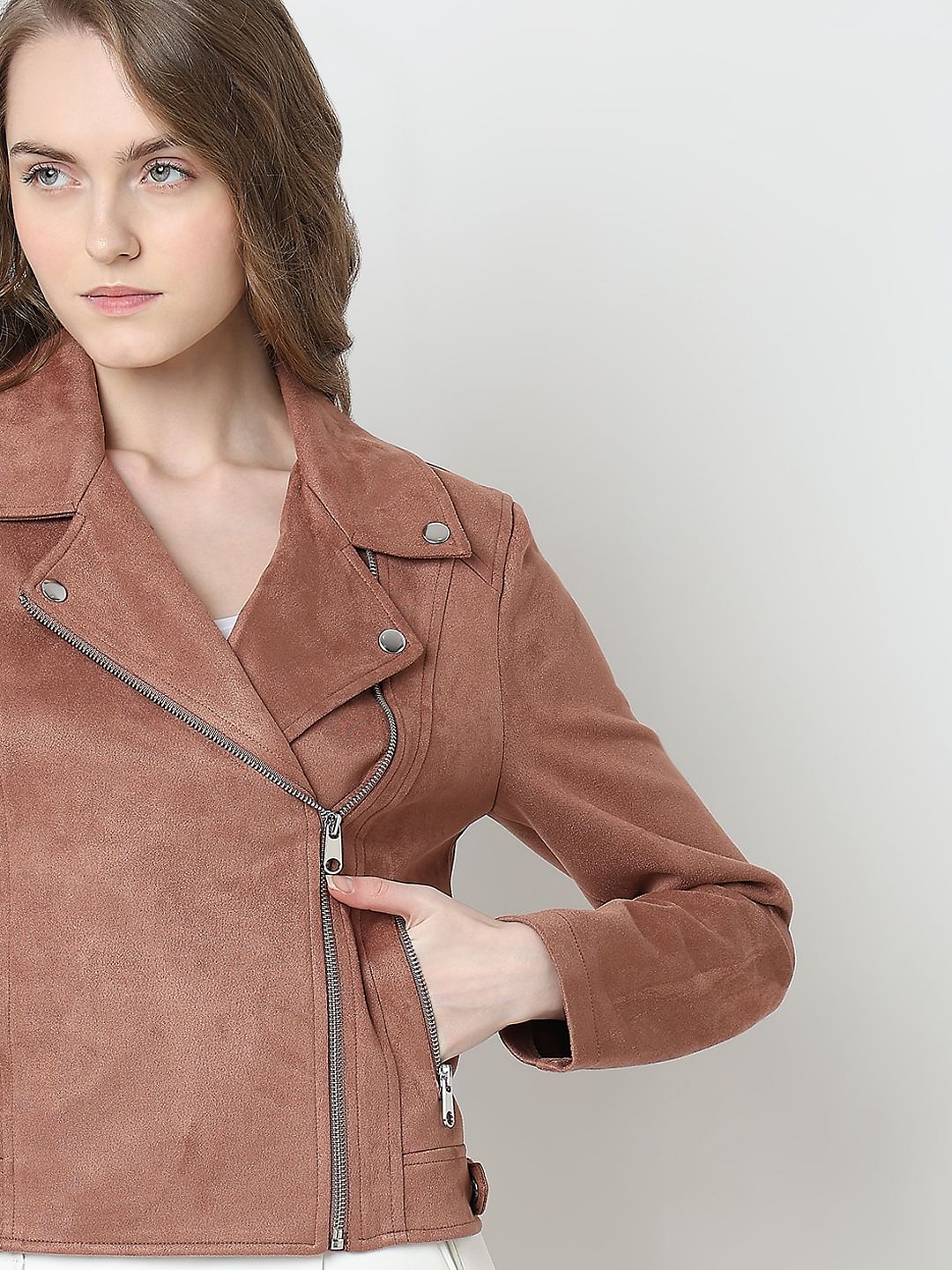 Light Brown Biker Jacket - Image 6
