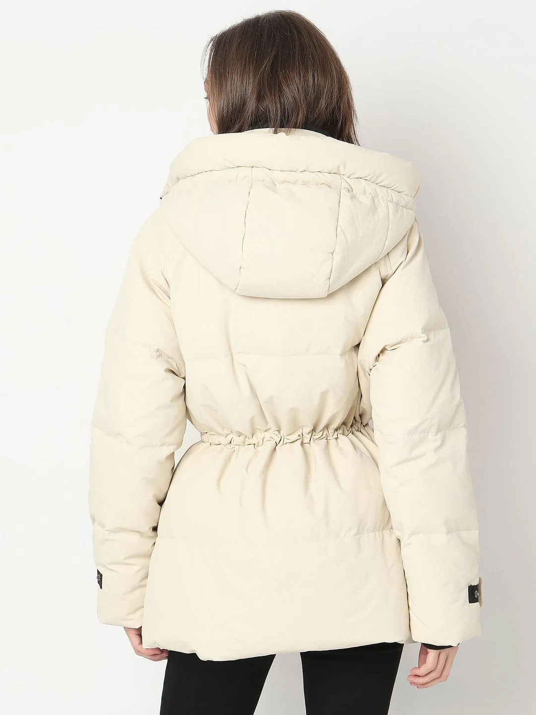 Beige Hooded Parka Jacket - Image 4