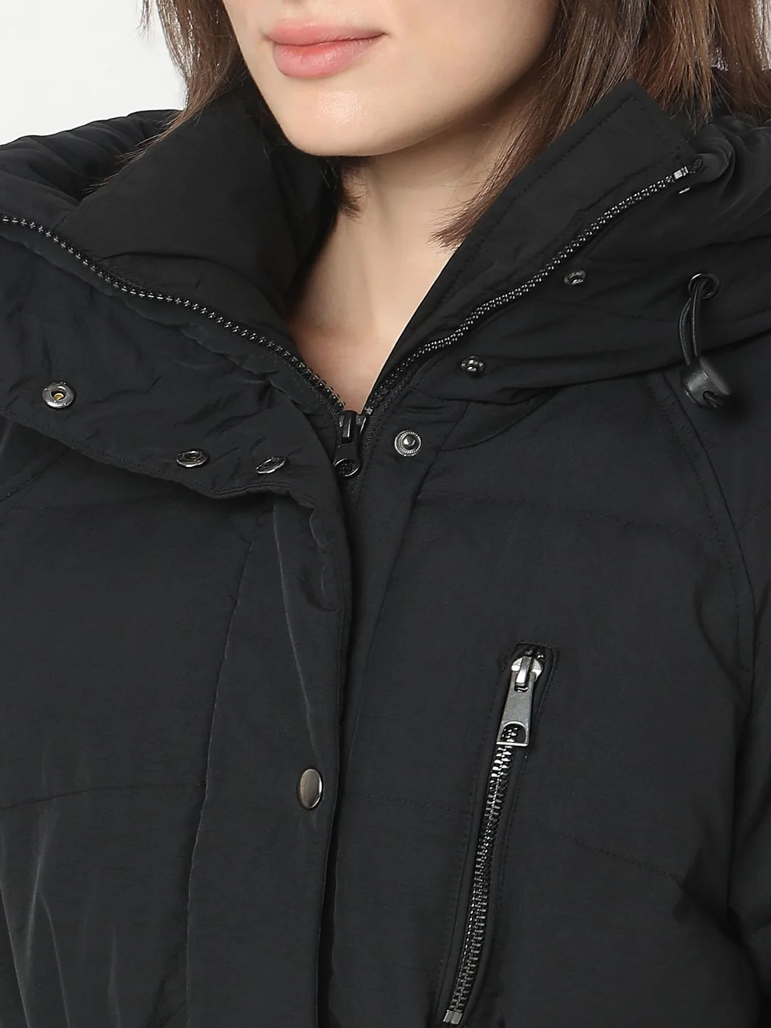 Black Hooded Parka Jacket - Image 8