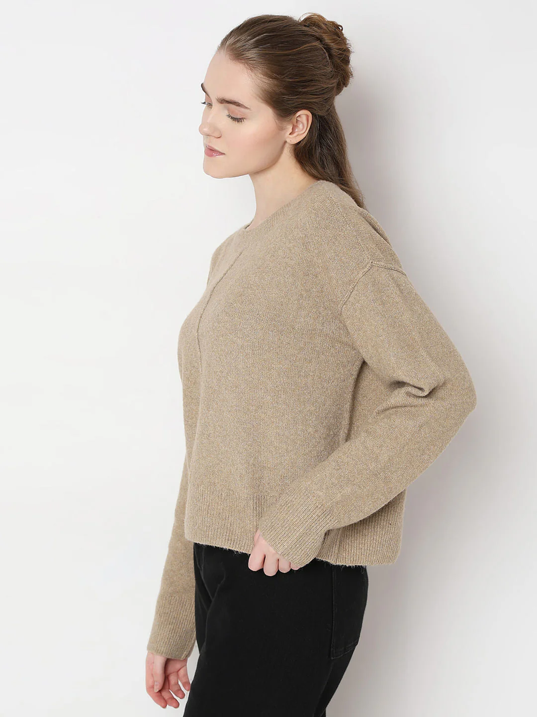 Brown Round-Neck Pullover - Image 3