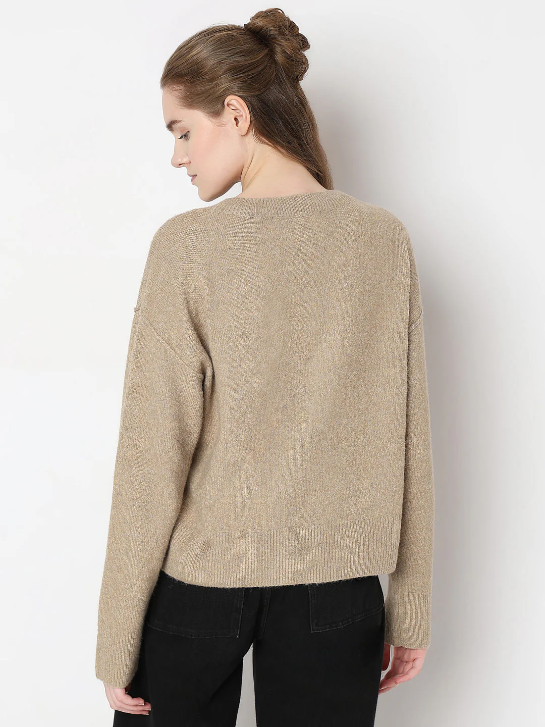 Brown Round-Neck Pullover - Image 4
