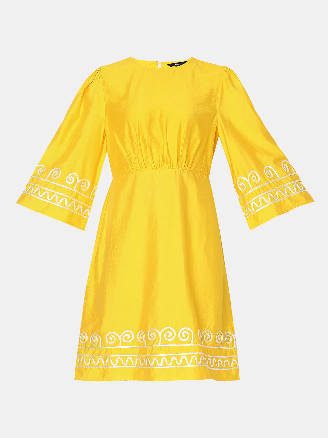 Yellow Contrast Piping Dress - Image 7