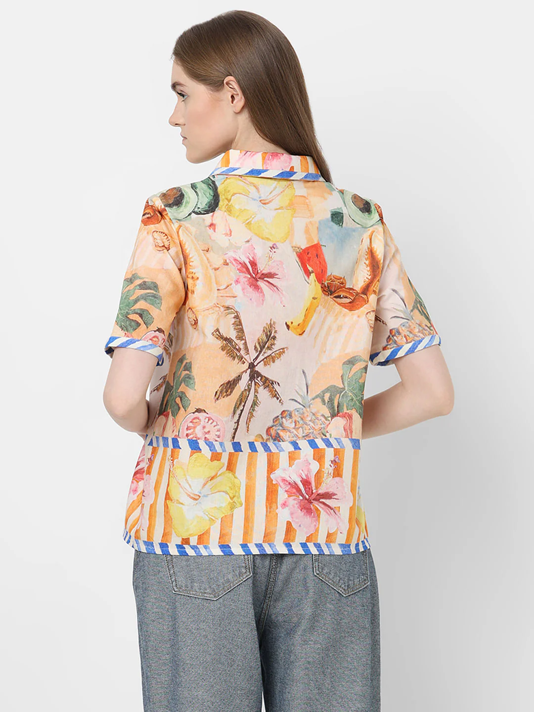 Yellow Tropical Print Shirt - Image 4