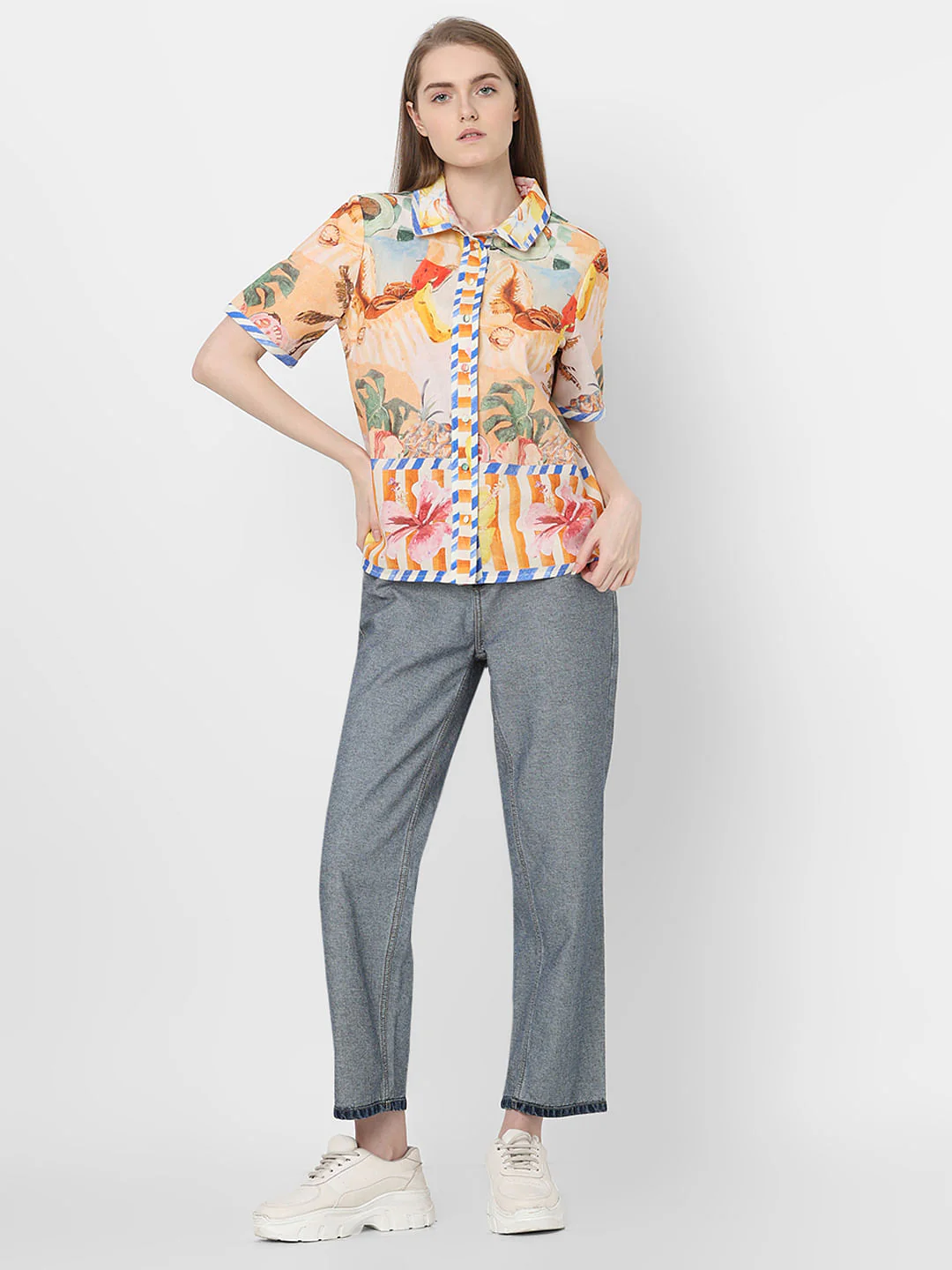 Yellow Tropical Print Shirt - Image 5