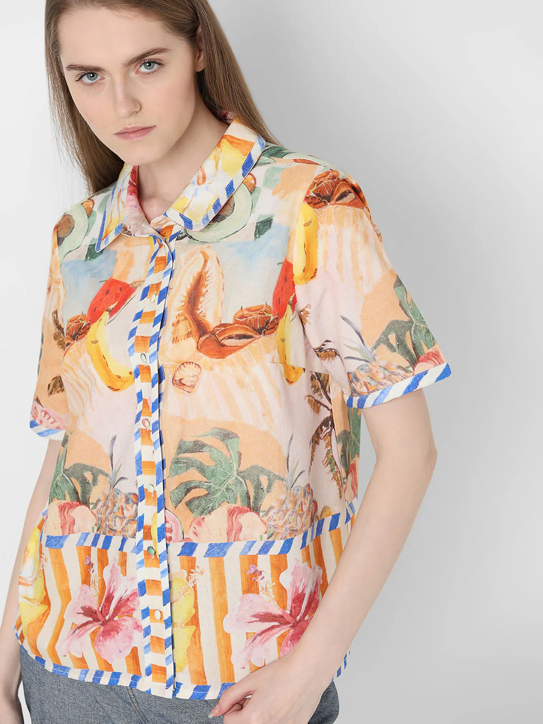 Yellow Tropical Print Shirt - Image 8