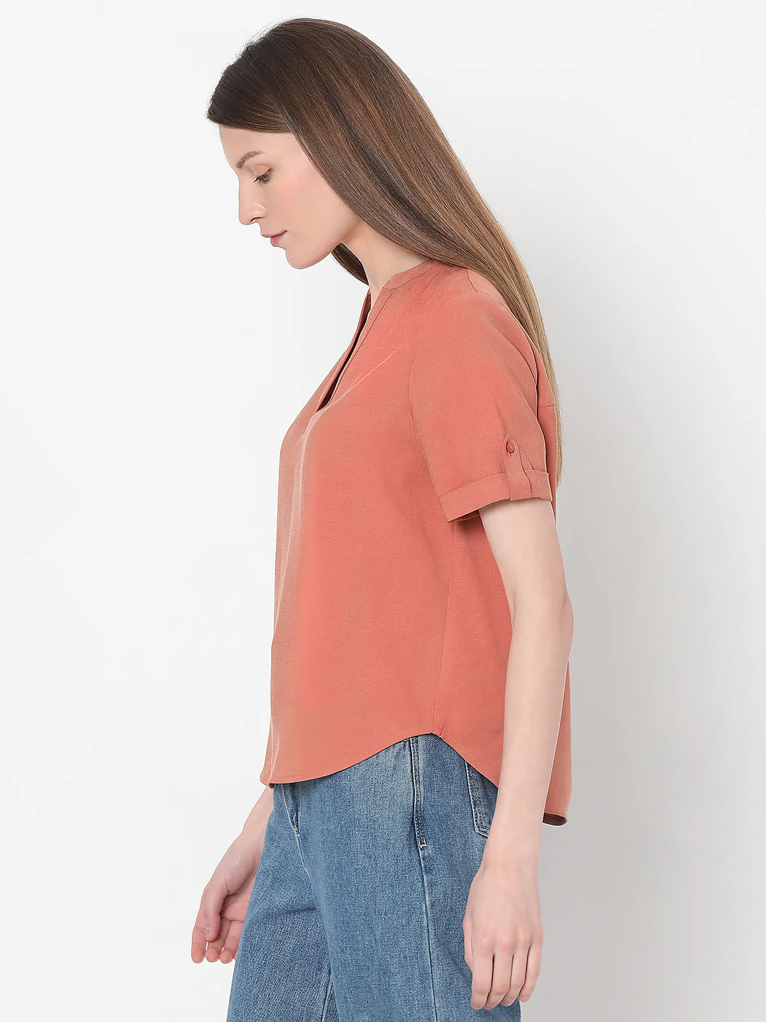 Peach V-Neck Top - Image 3