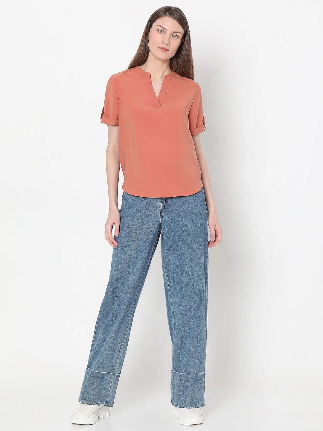 Peach V-Neck Top - Image 5