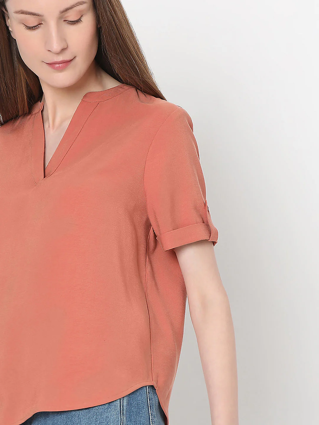 Peach V-Neck Top - Image 6